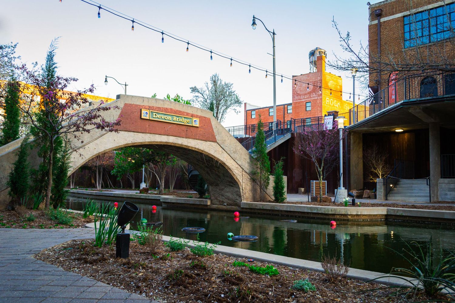 Photo of a bridge over Bricktown Canal in OKC.