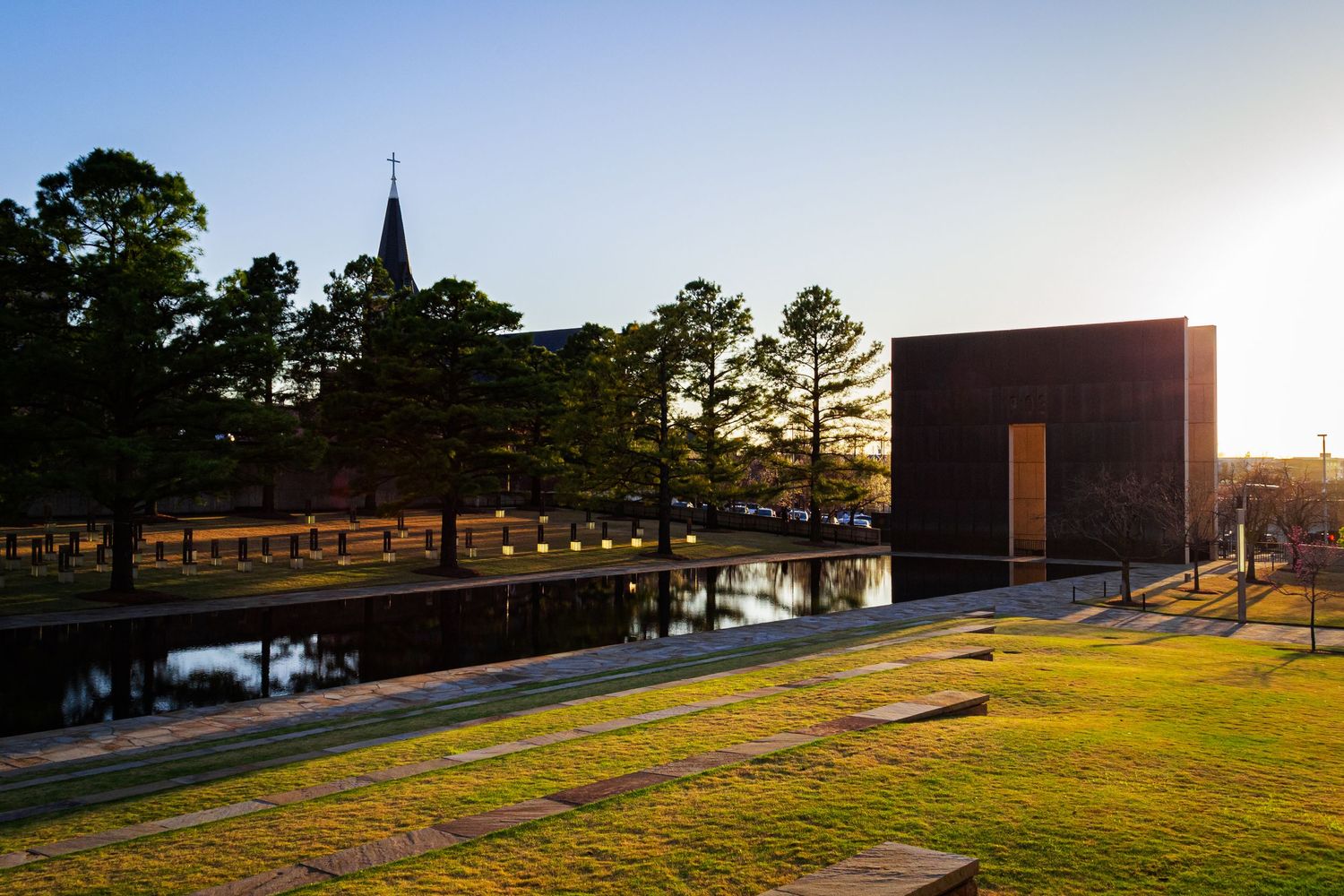 Photo of an arch at the OKC bombing memorial.