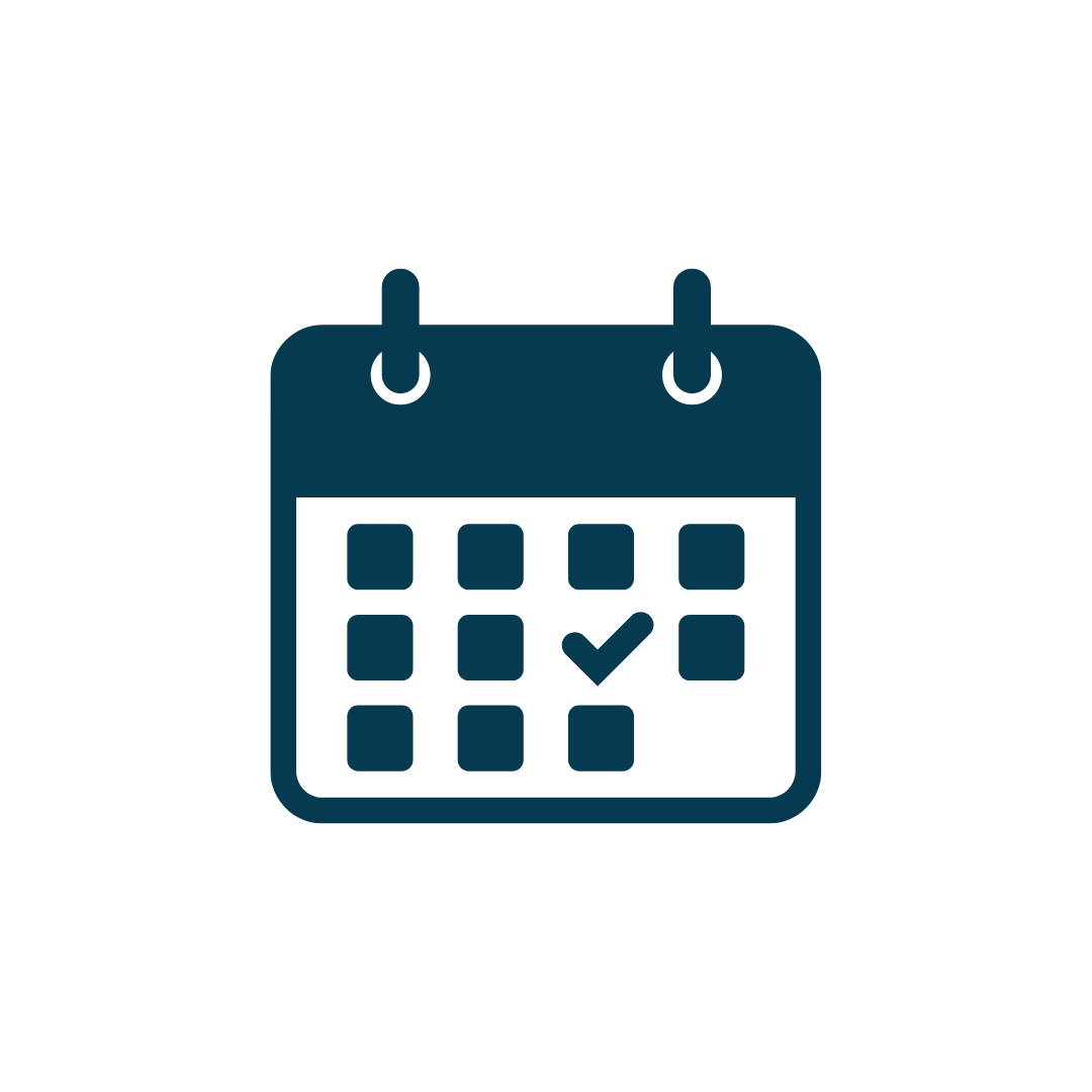 Simple blue calendar icons showing different schedule and appointment views.