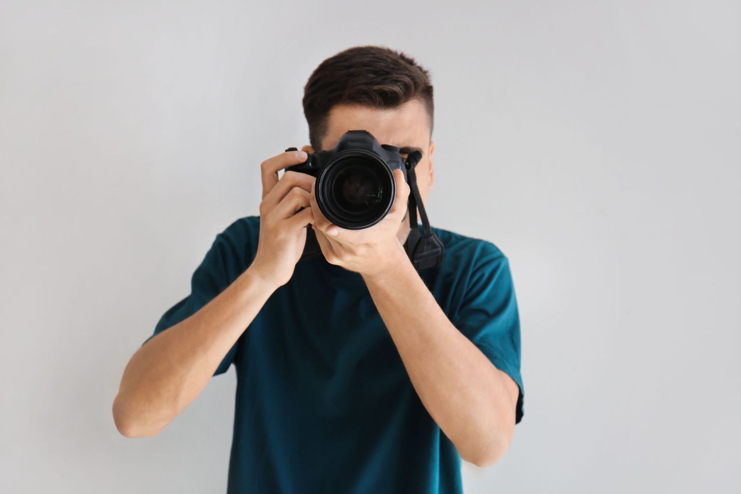 man behind a camera