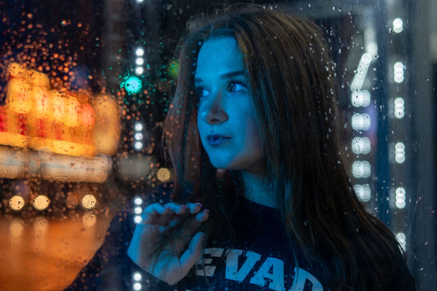 Outdoor night portrait, downtown Reno, Nevada, 2026.