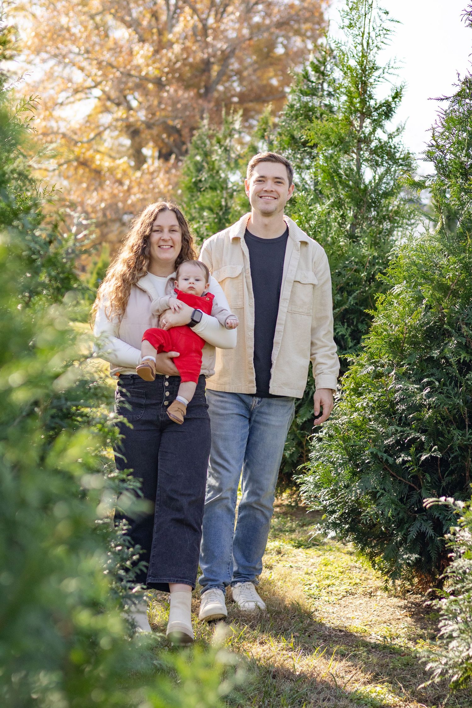 Family portrait sessions at Christmas tree farm in North Carolina
