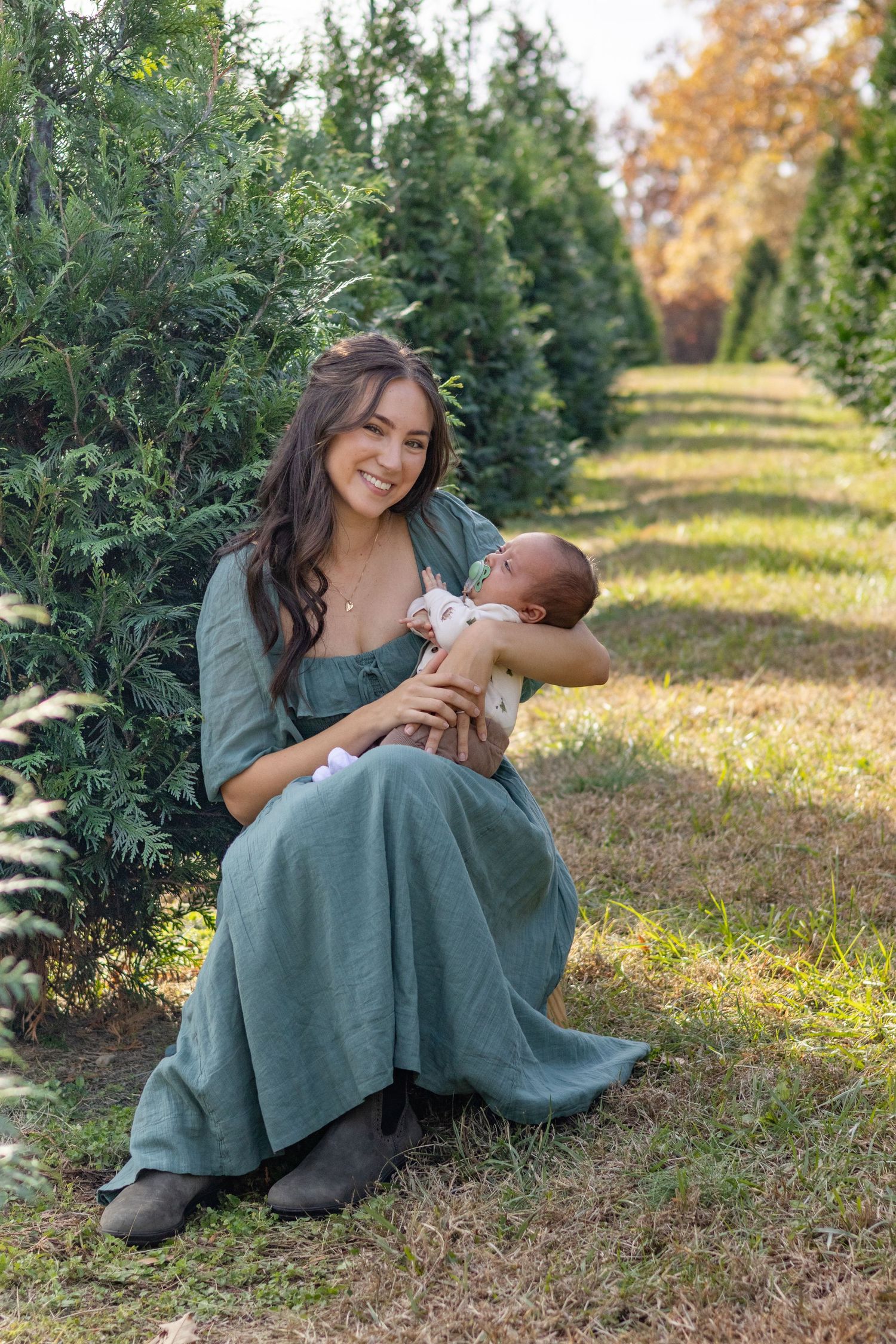 Family portrait sessions at Christmas tree farm in North Carolina