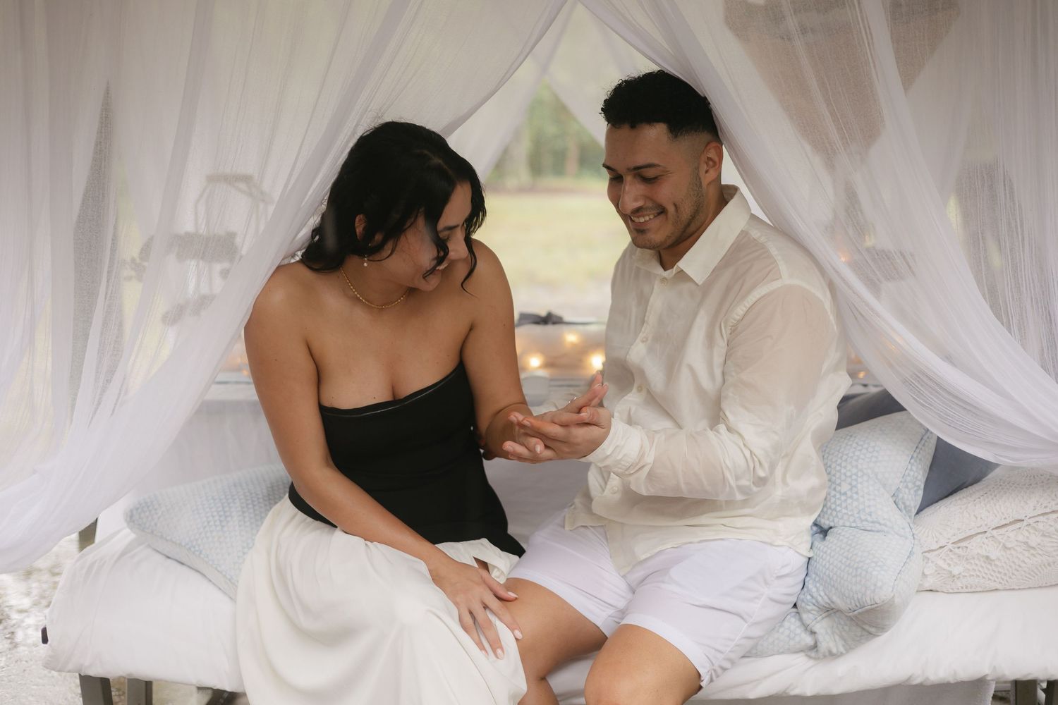 Bride-to-be surprised with engagement ring in emotional proposal shoot