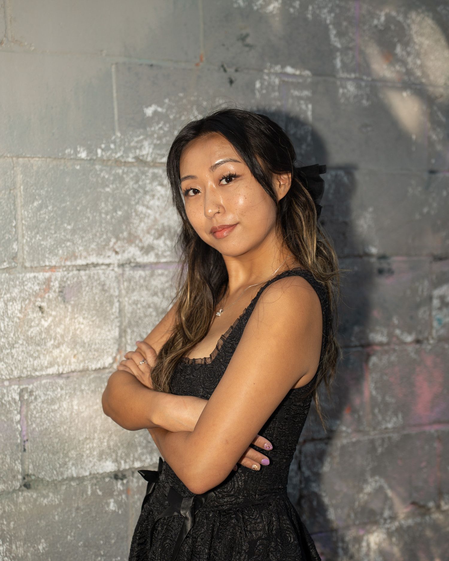 Headshot Portrait Photo at Perkerson Park in Atlanta, GA in a black dress