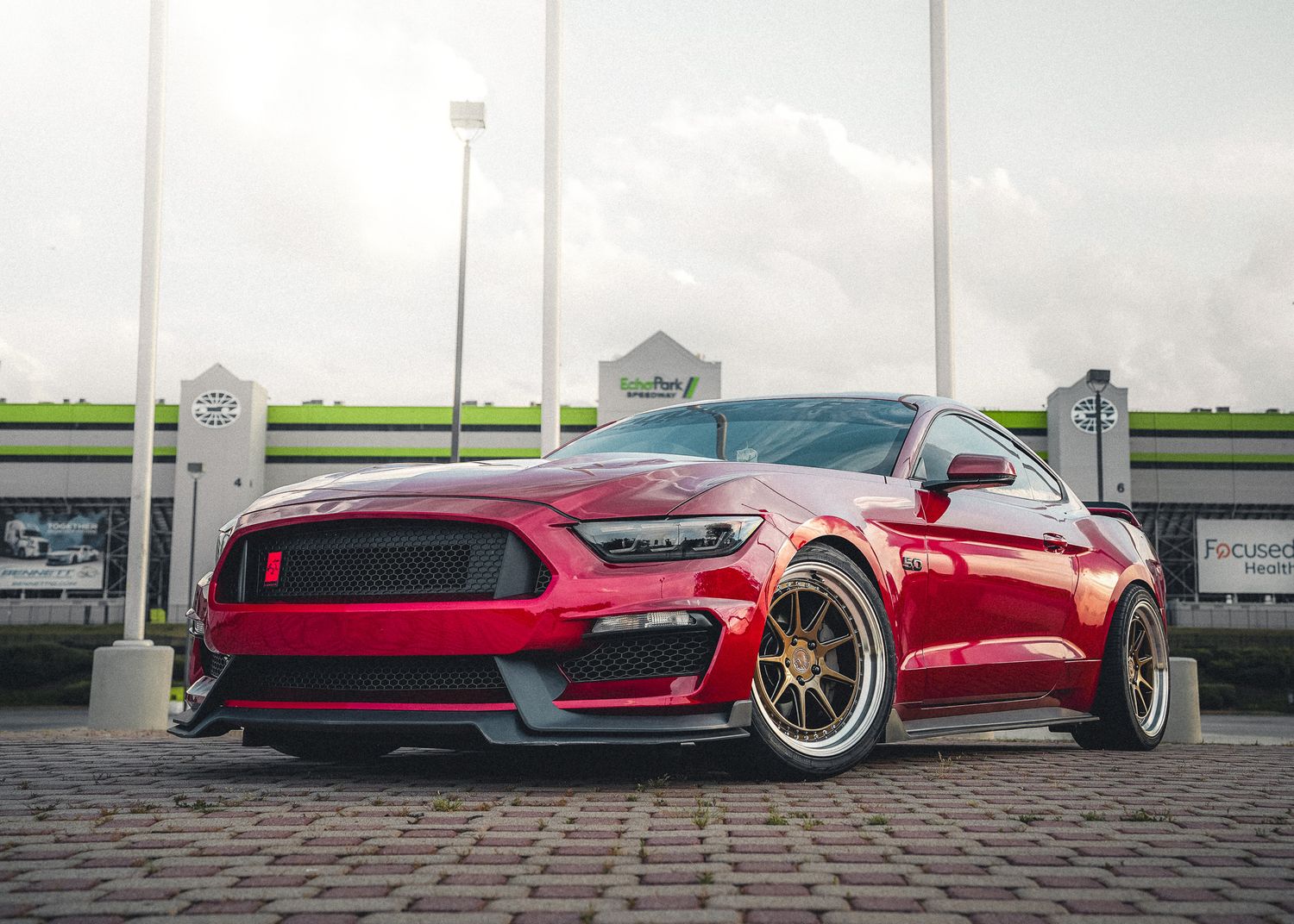Red Mustang at Echo Park Speedway