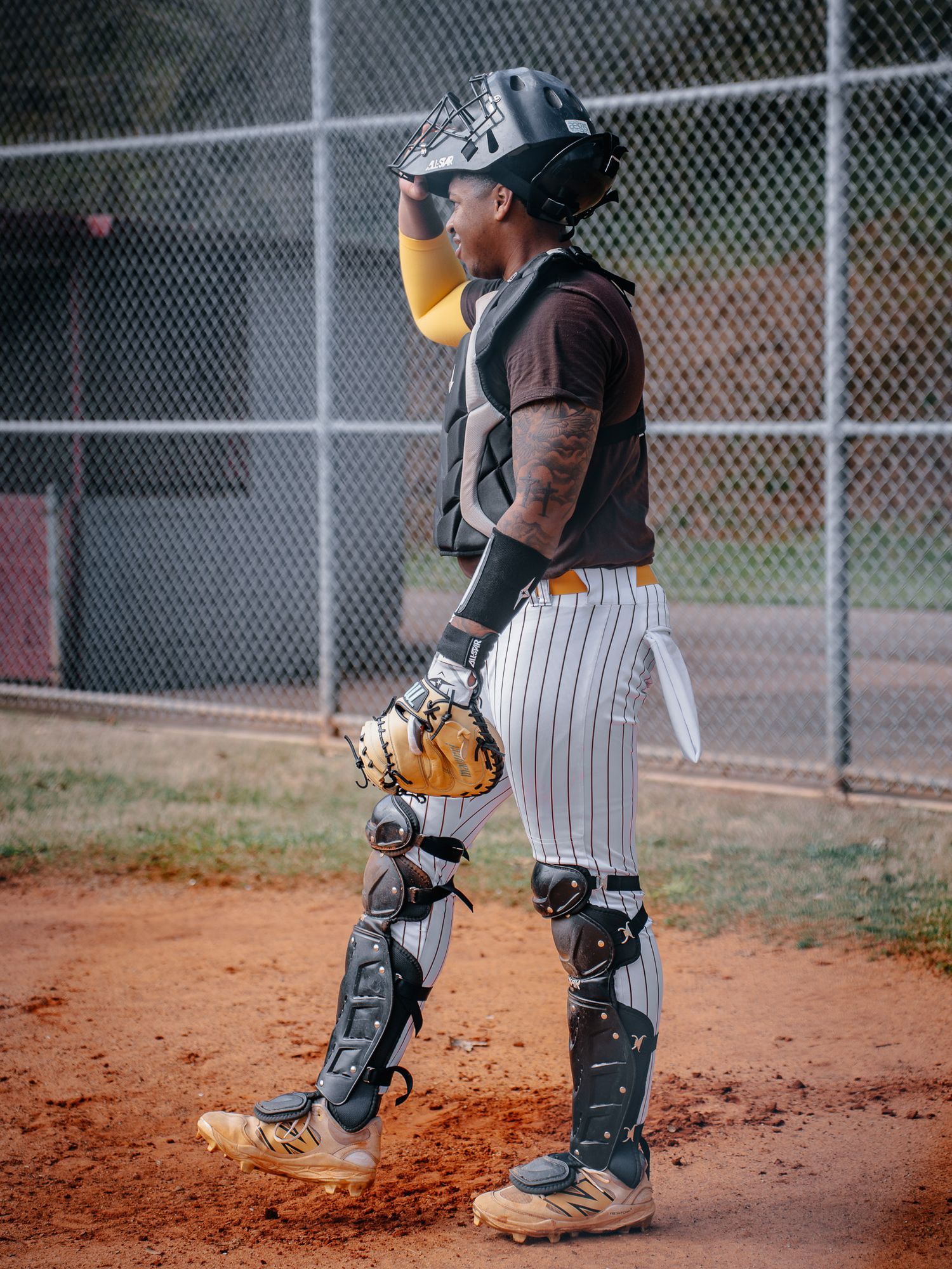 Baseball Sports Portrait action shot of Atlanta Men's Padres team catcher Brenden Jones