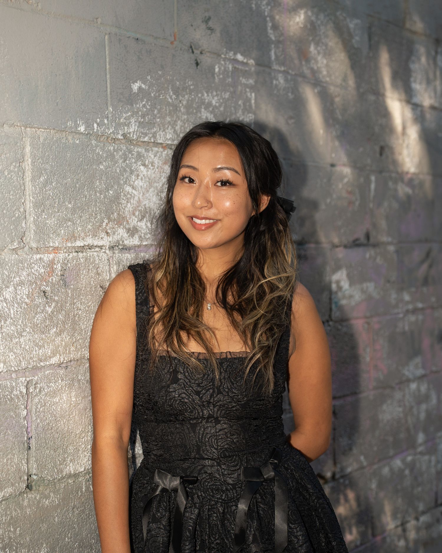 Headshot Portrait Photo at Perkerson Park in Atlanta, GA in a black dress