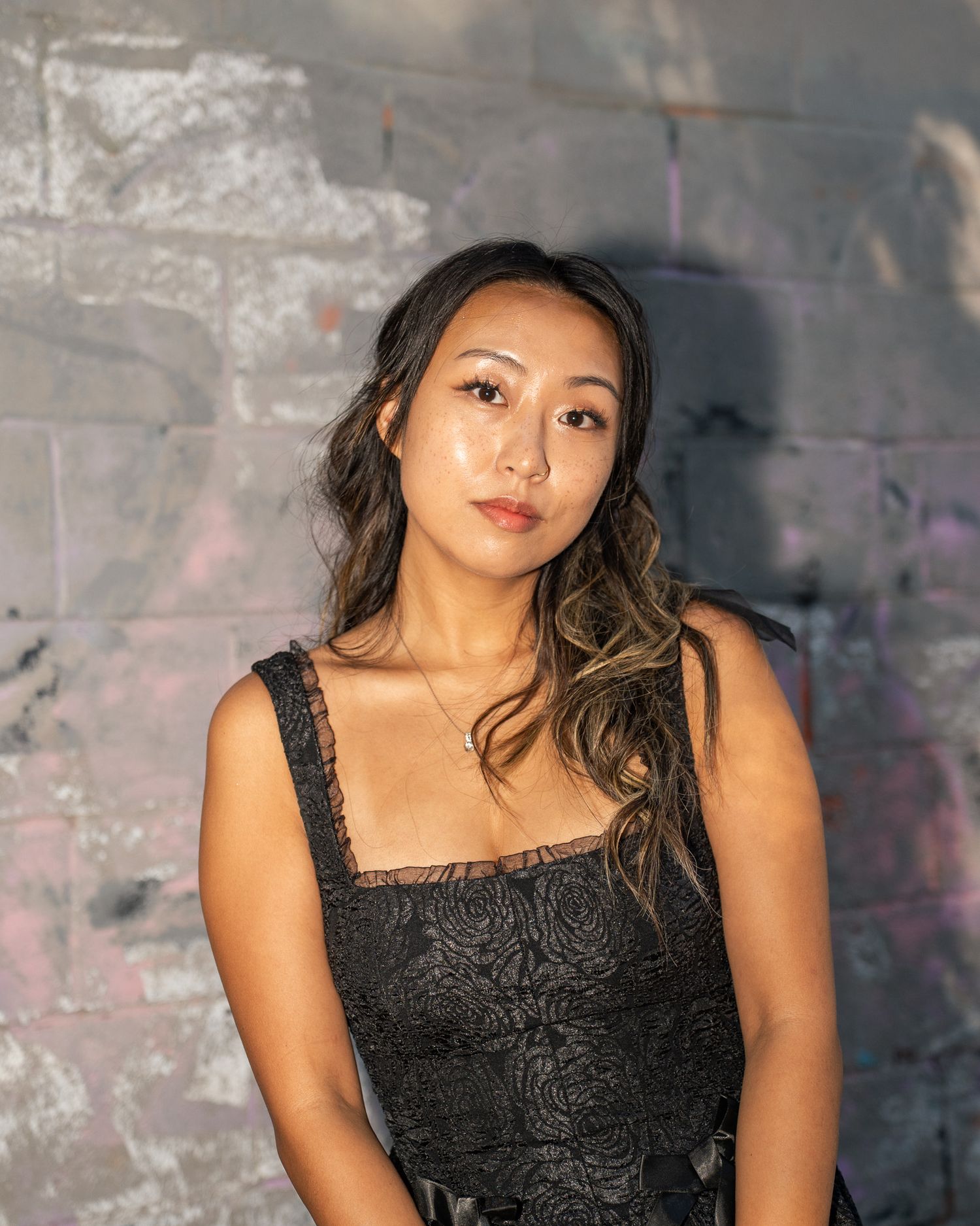 Headshot Portrait Photo at Perkerson Park in Atlanta, GA in a black dress