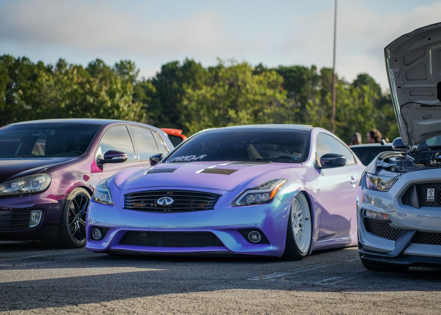 Purple car at Caffeine and Octane in Kennesaw