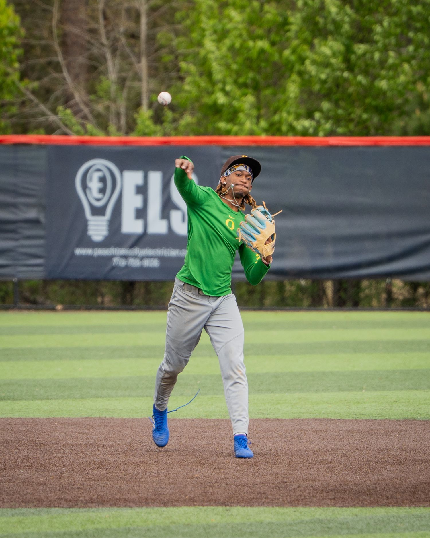 Baseball Sports Portrait action shot of Atlanta Men's Padres team throwing a ball