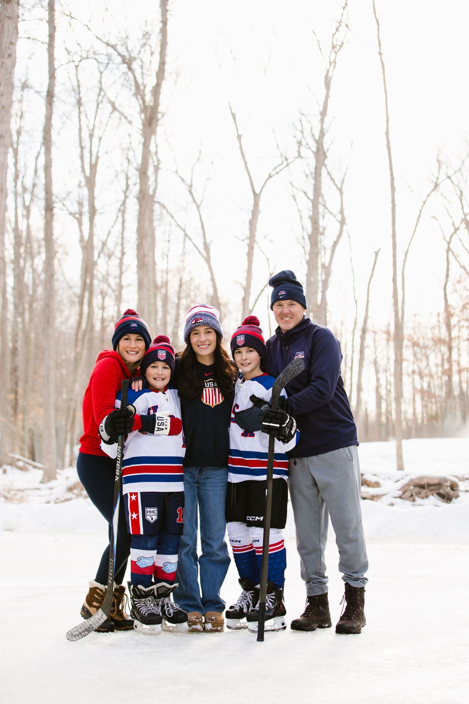 Family winter portrait session by Brighton photographer in Howell, MI