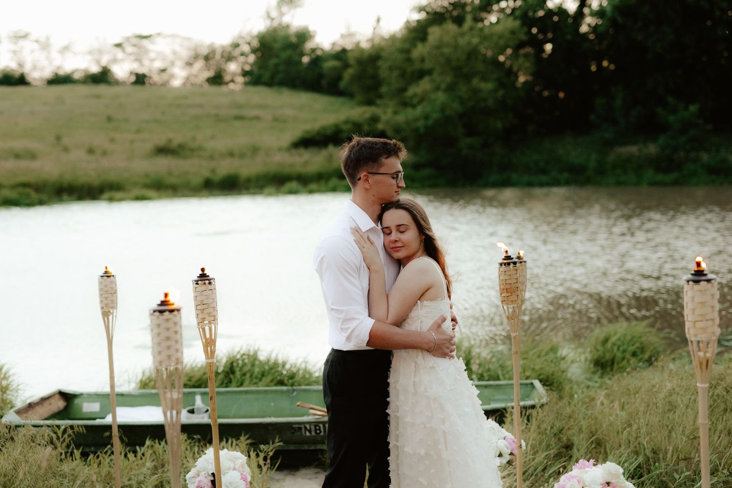 Sunset proposal photos at pond in lincoln nebraska, lincoln nebraska engagement photographer, proposal photo ideas