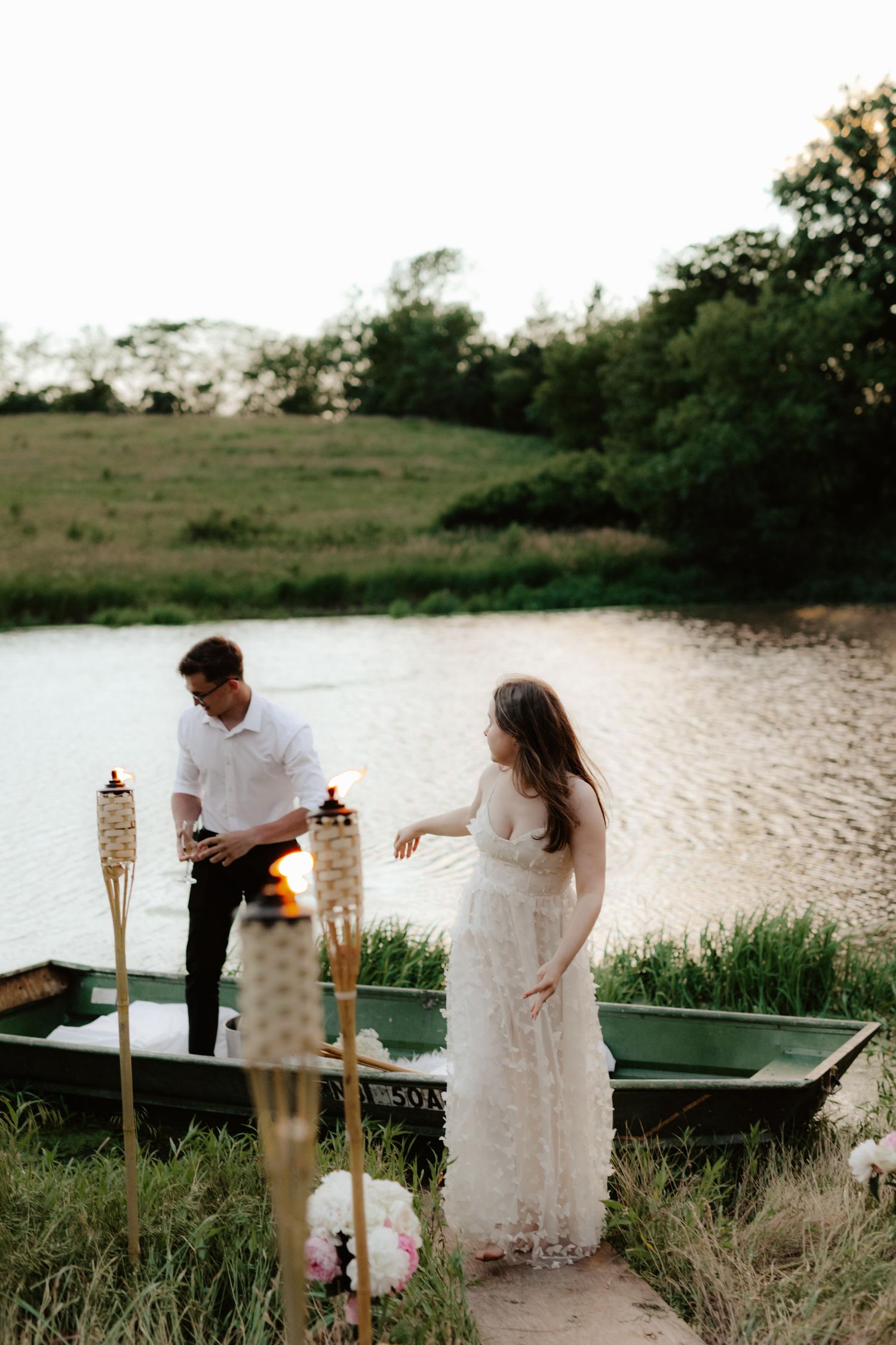 Sunset proposal photos at pond in lincoln nebraska, lincoln nebraska engagement photographer, proposal photo ideas