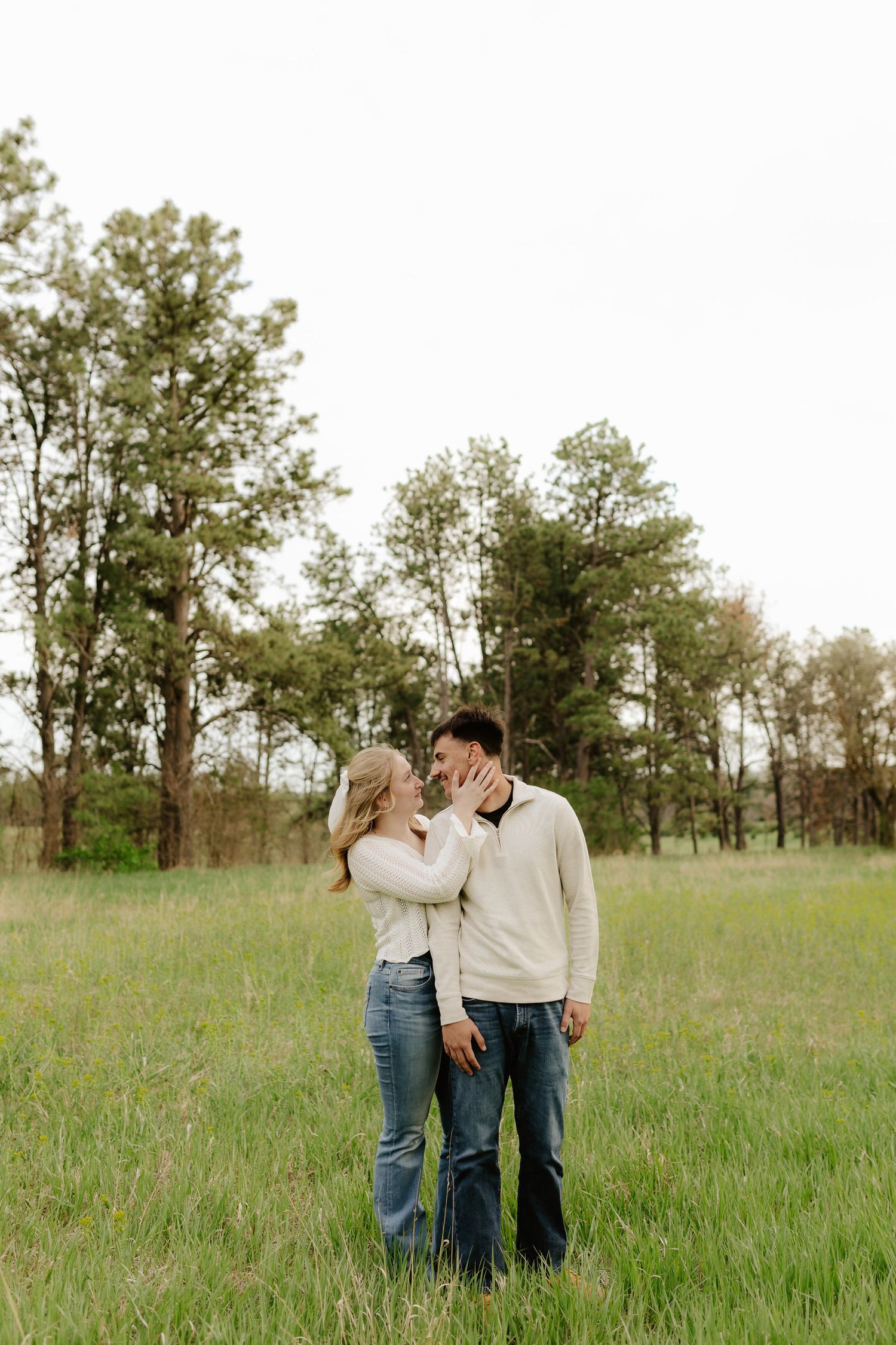 Engagement photography at Pioneers Park in Lincoln, NE. Romantic outdoor session with natural light, perfect for Nebraska couples