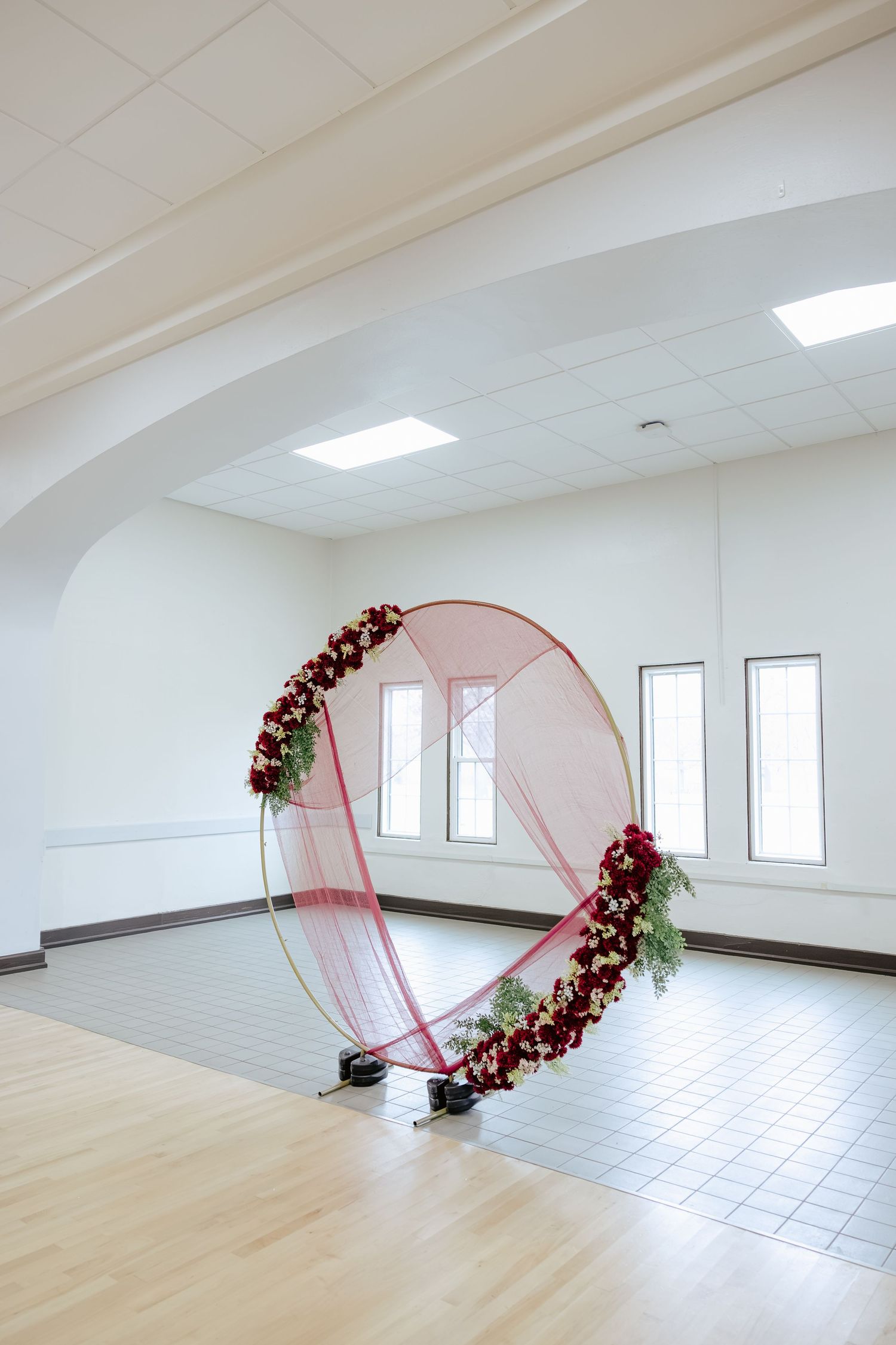 Wedding ceremony inside Auld Pavilion in Lincoln Nebraska