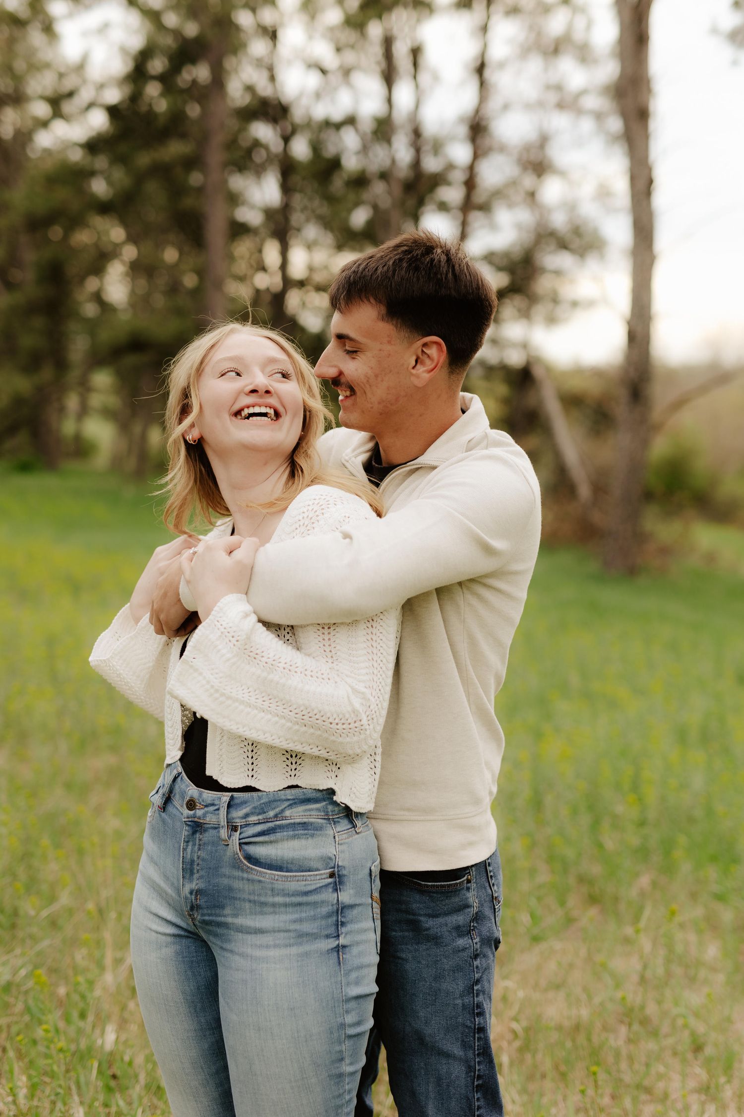 Engagement photography at Pioneers Park in Lincoln, NE. Romantic outdoor session with natural light, perfect for Nebraska couples