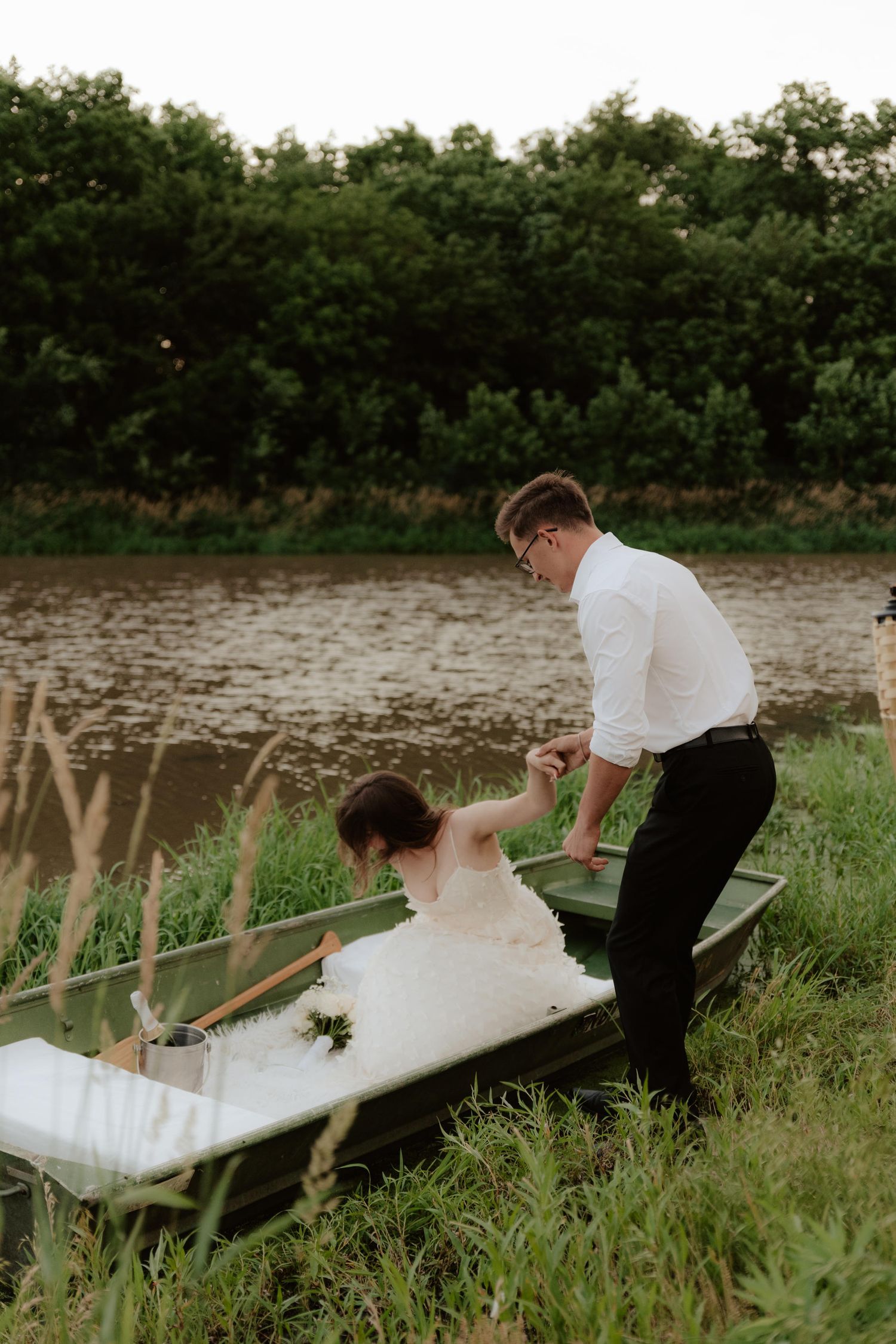 Sunset proposal photos at pond in lincoln nebraska, lincoln nebraska engagement photographer, proposal photo ideas