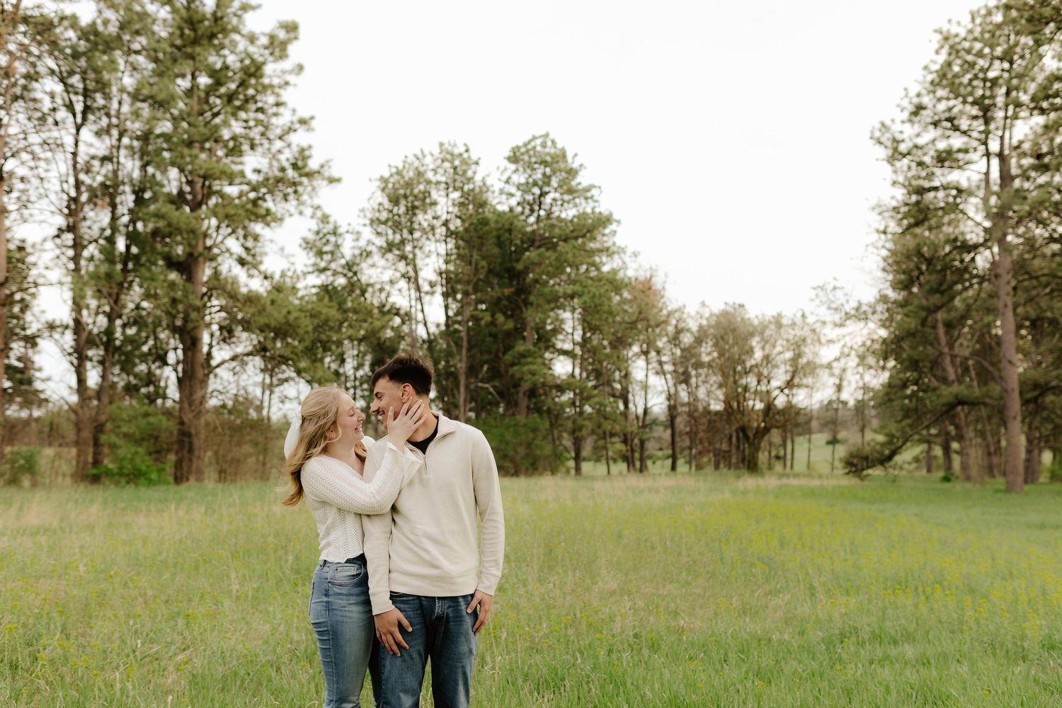 Engagement photography at Pioneers Park in Lincoln, NE. Romantic outdoor session with natural light, perfect for Nebraska couples
