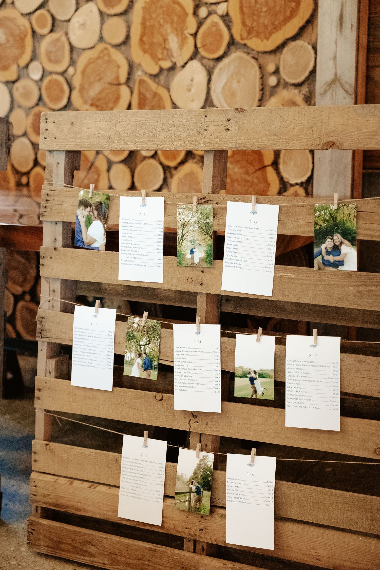Rustic wedding décor and reception styling at Sparks Barn wedding venue