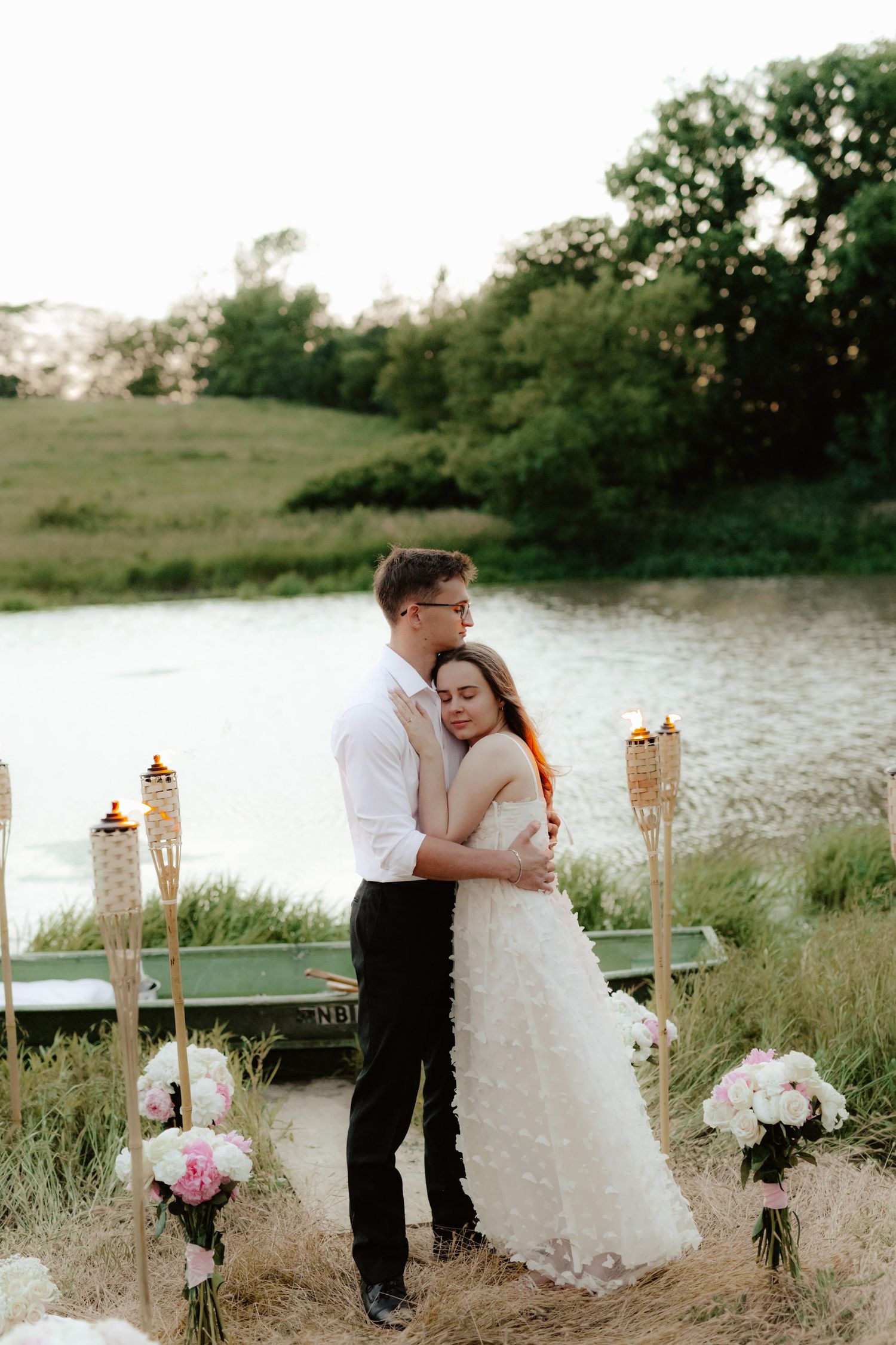 Sunset proposal photos at pond in lincoln nebraska, lincoln nebraska engagement photographer, proposal photo ideas
