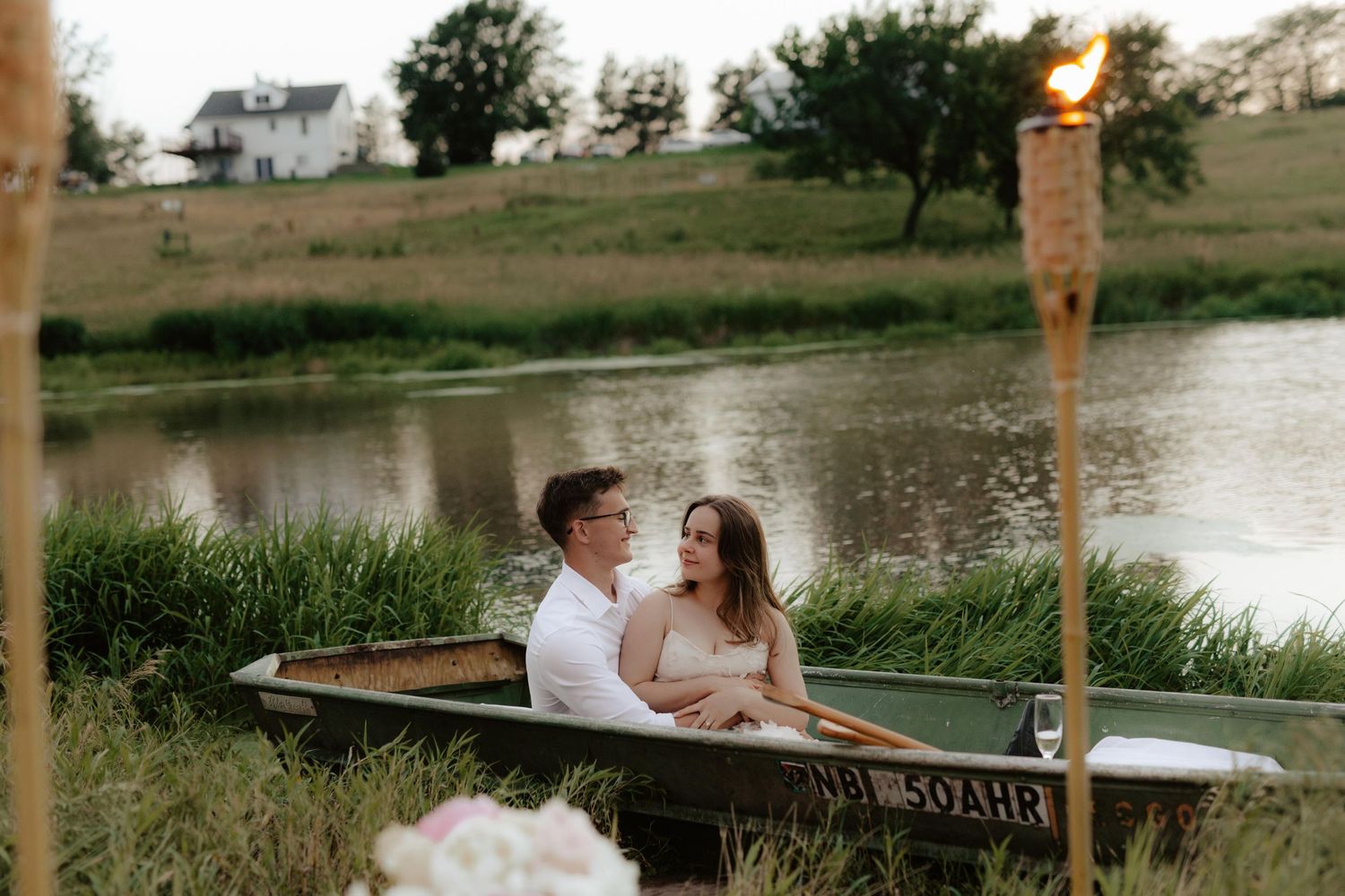 Sunset proposal photos at pond in lincoln nebraska, lincoln nebraska engagement photographer, proposal photo ideas