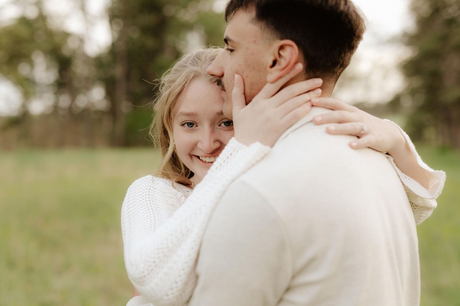 Engagement photography at Pioneers Park in Lincoln, NE. Romantic outdoor session with natural light, perfect for Nebraska couples