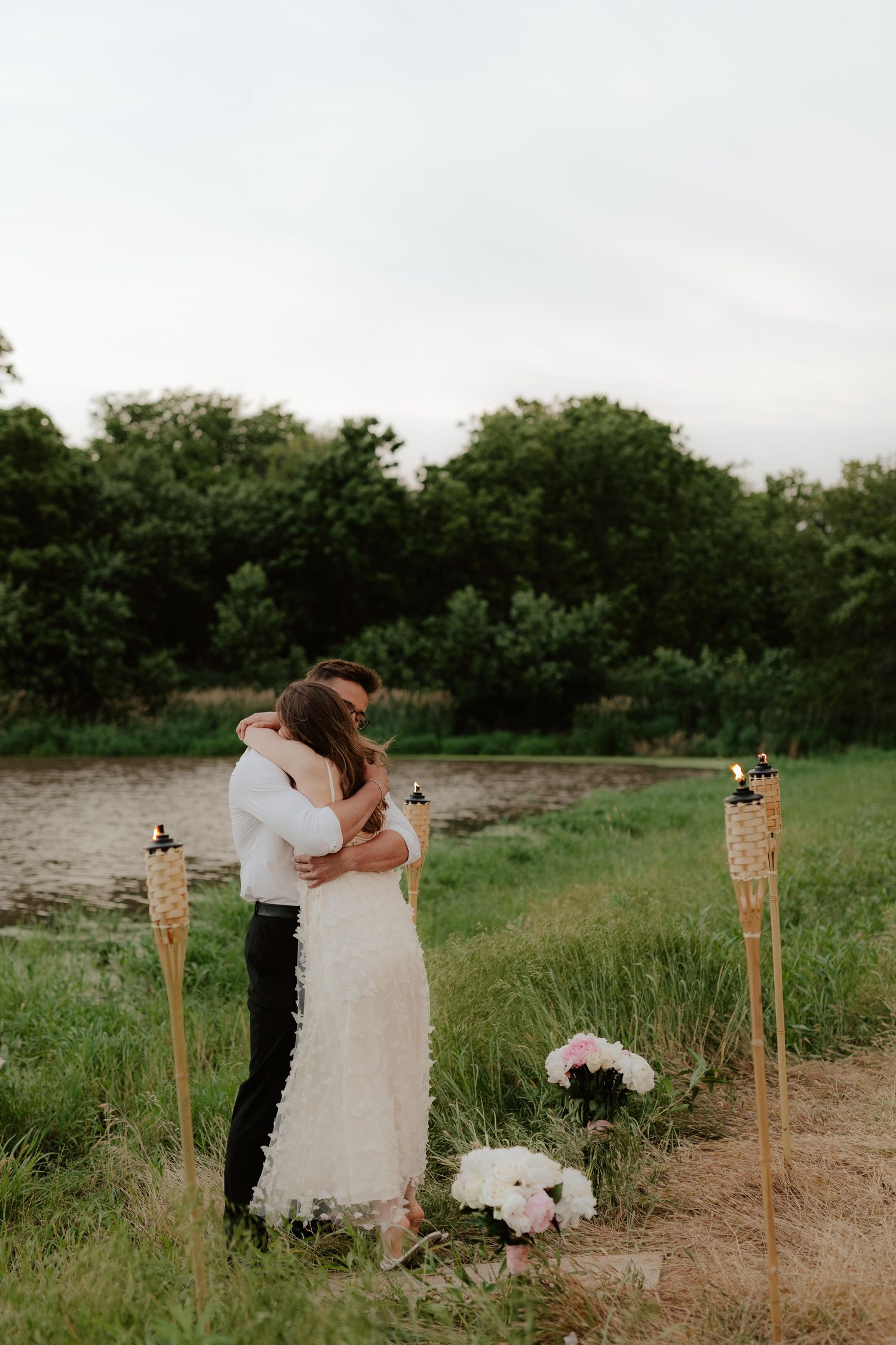 Sunset proposal photos at pond in lincoln nebraska, lincoln nebraska engagement photographer, proposal photo ideas
