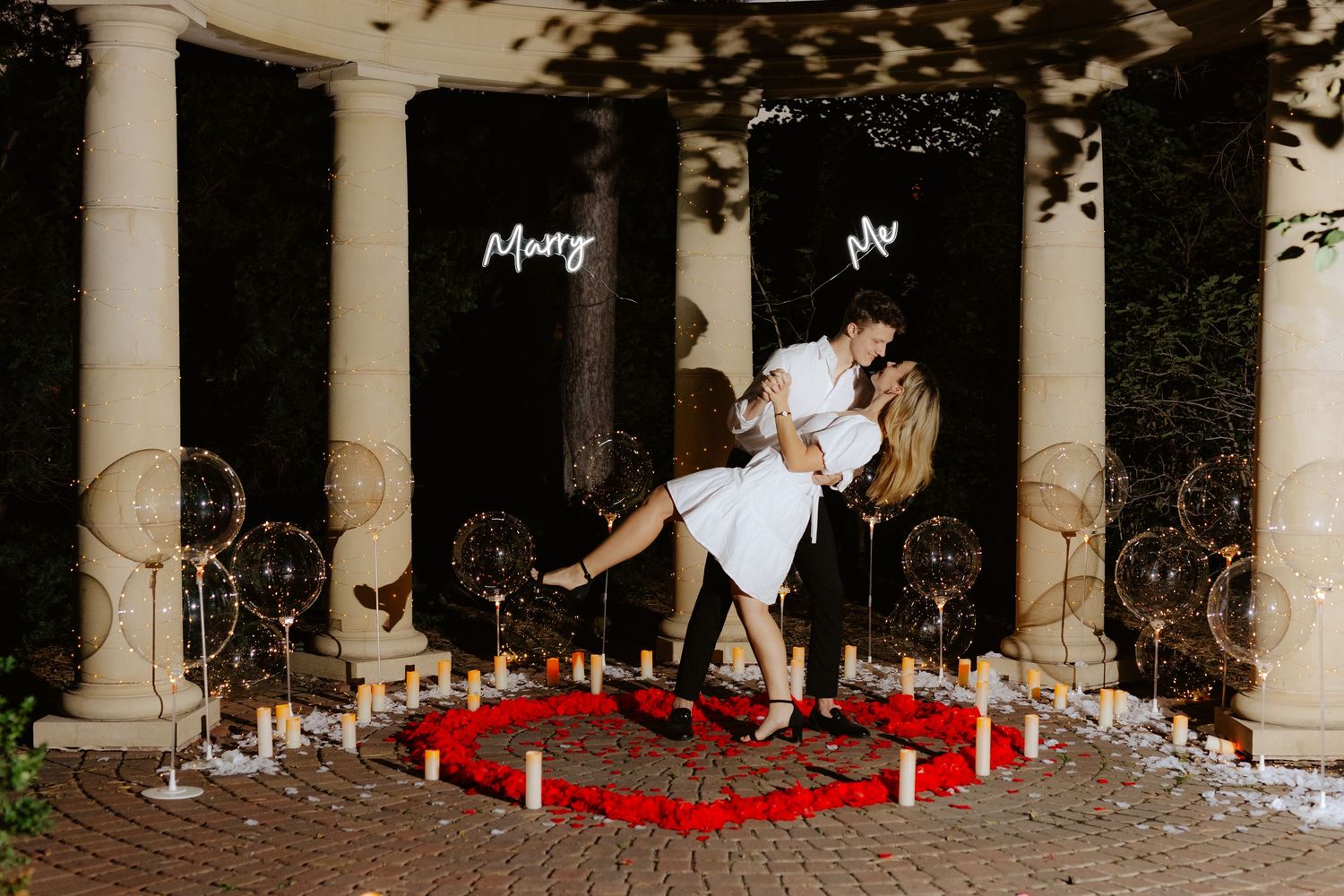 Moonlight proposal at Hazel Abel park in Lincoln Nebraska. Proposal ideas.