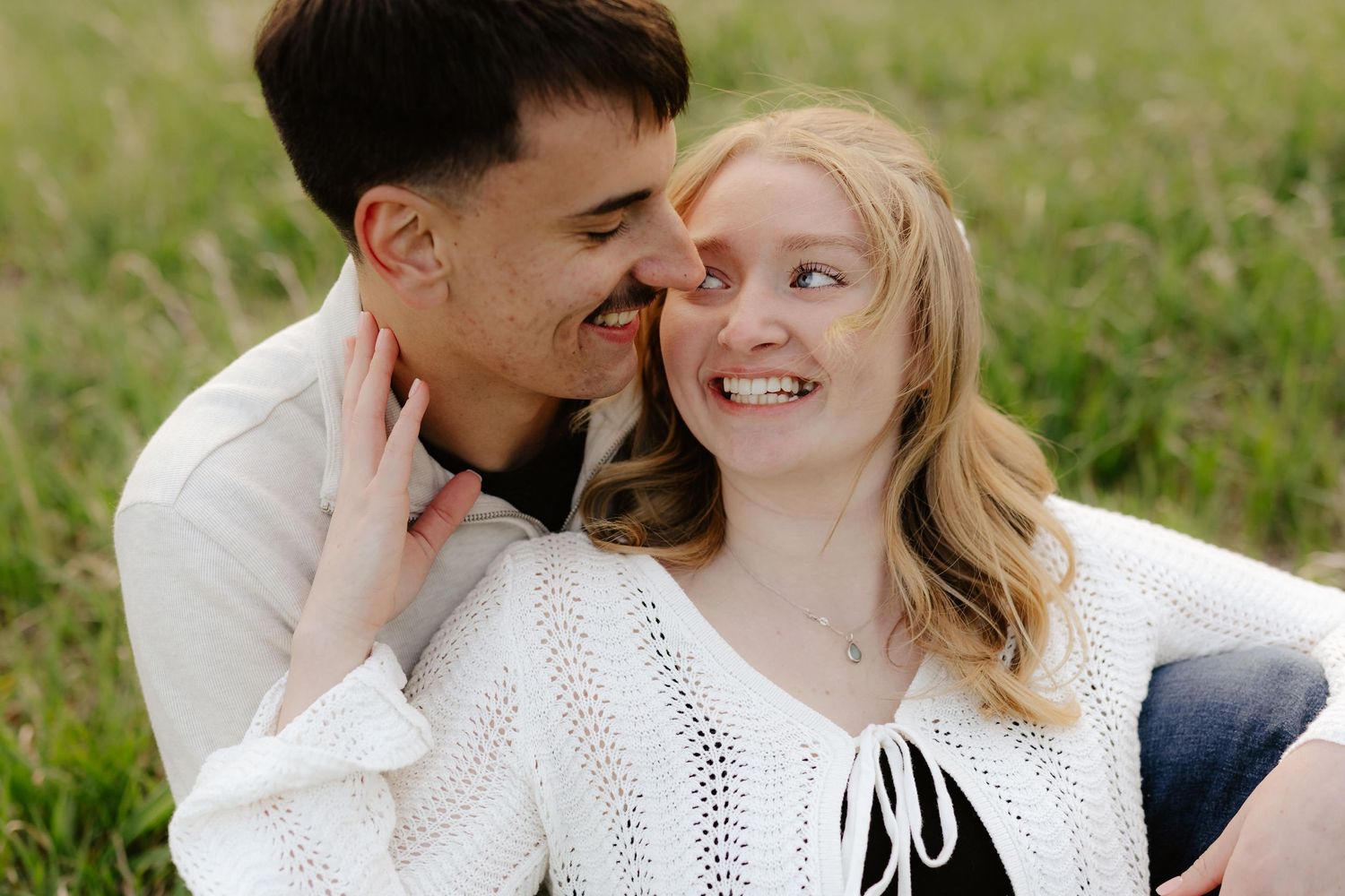 Engagement photography at Pioneers Park in Lincoln, NE. Romantic outdoor session with natural light, perfect for Nebraska couples