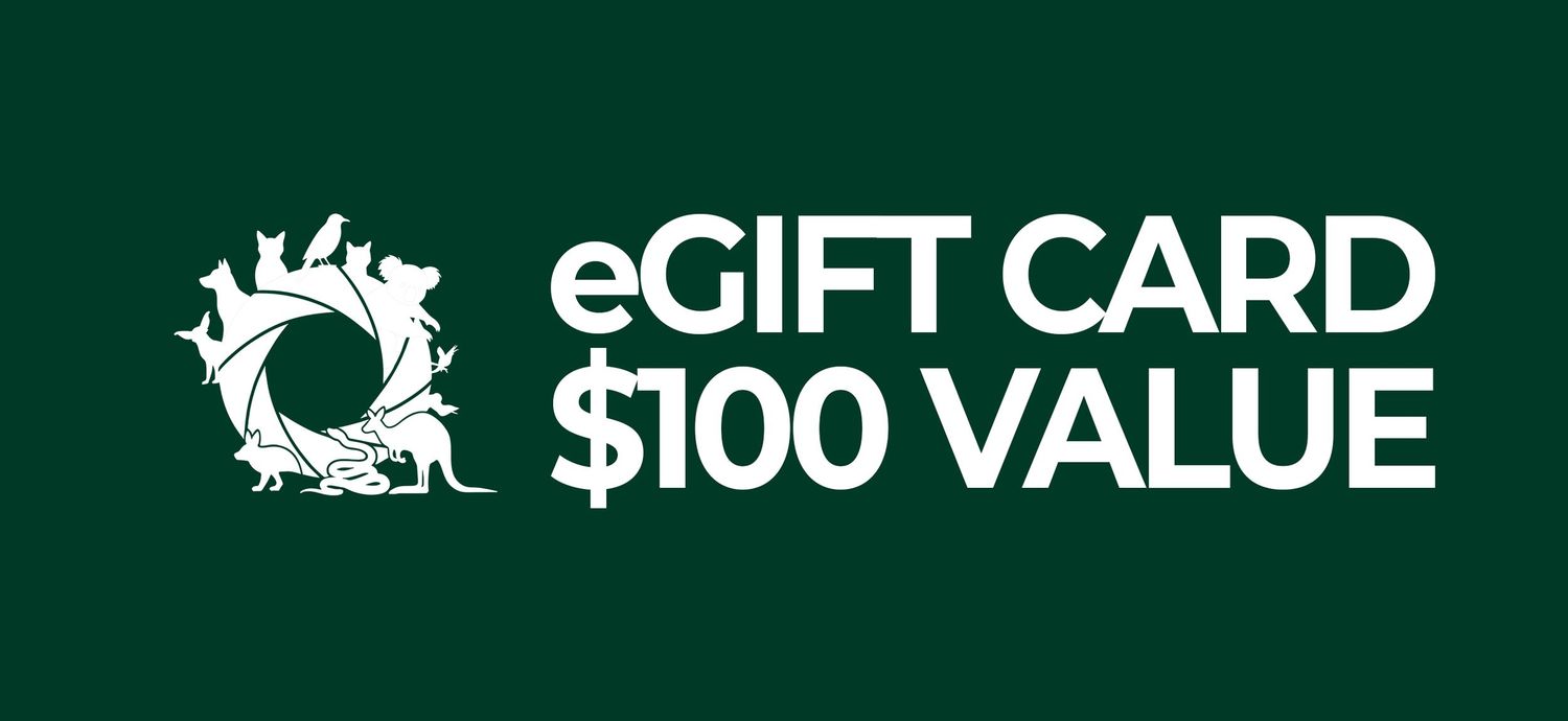Dark green eGift Card with $100 value featuring a decorative wreath logo in white.