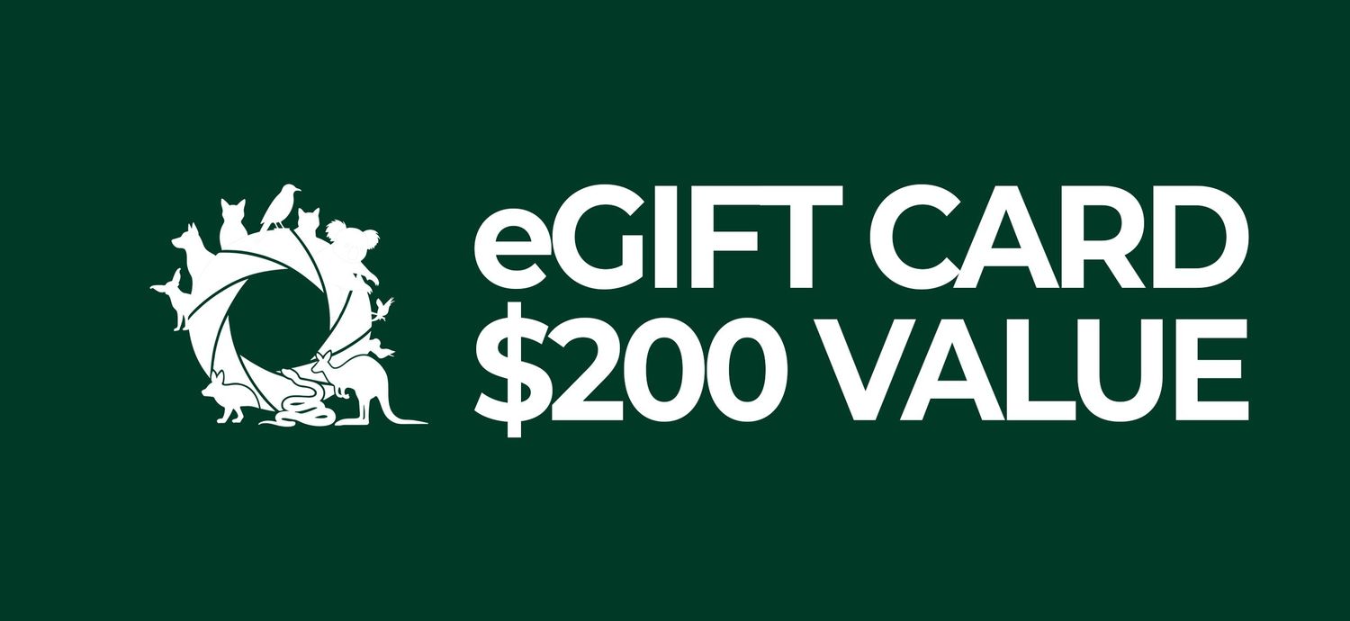 Dark green eGift card with $200 value featuring a decorative wreath logo for online gifting.