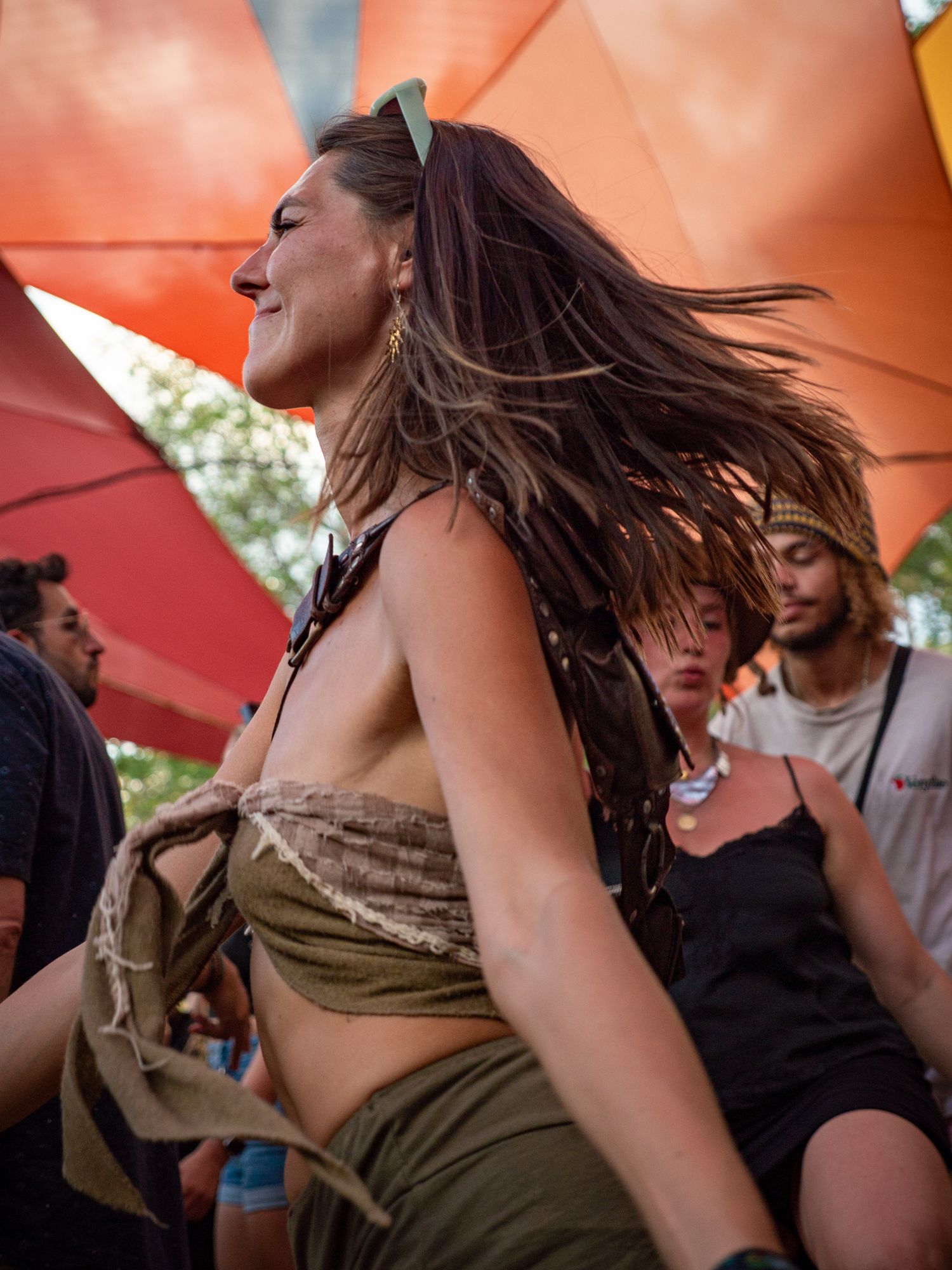 Girl dancing at music festival