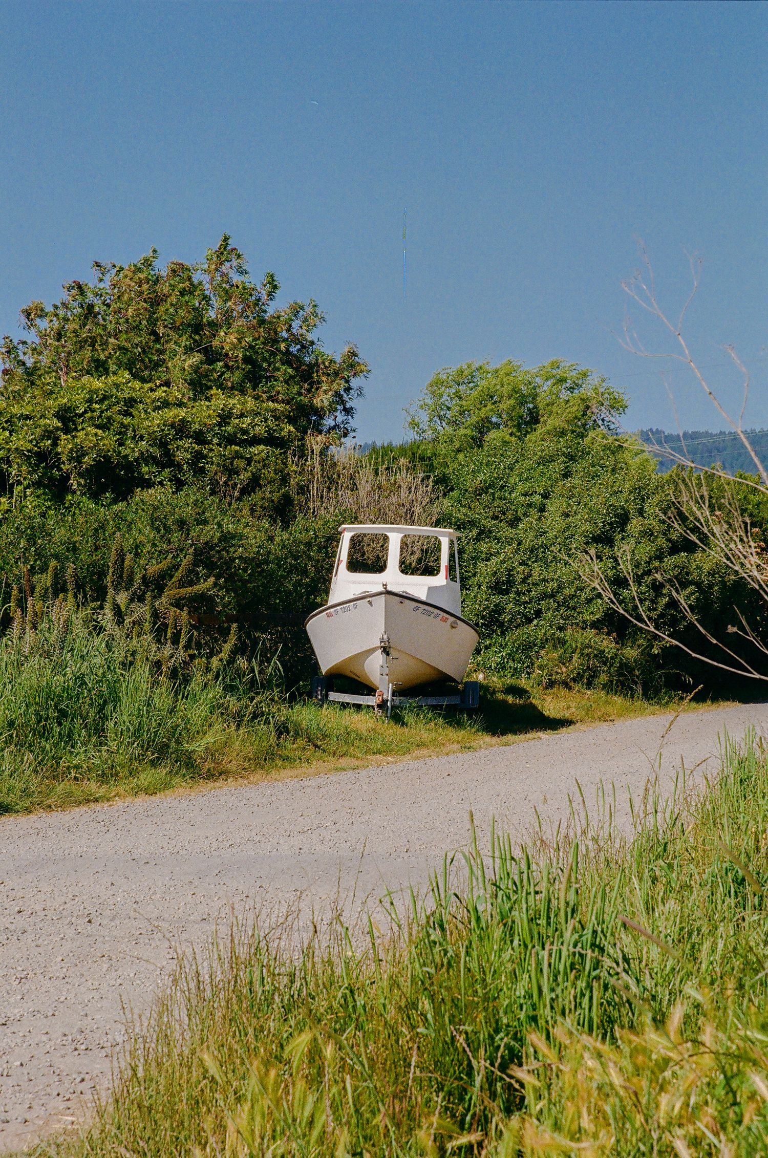 A driveway boat in Bolinas, California