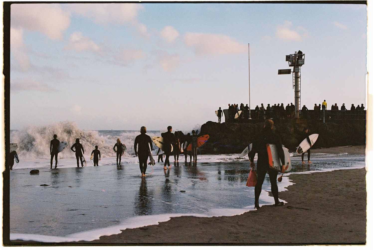 Santa Barbara surfers during the hurricane swell
