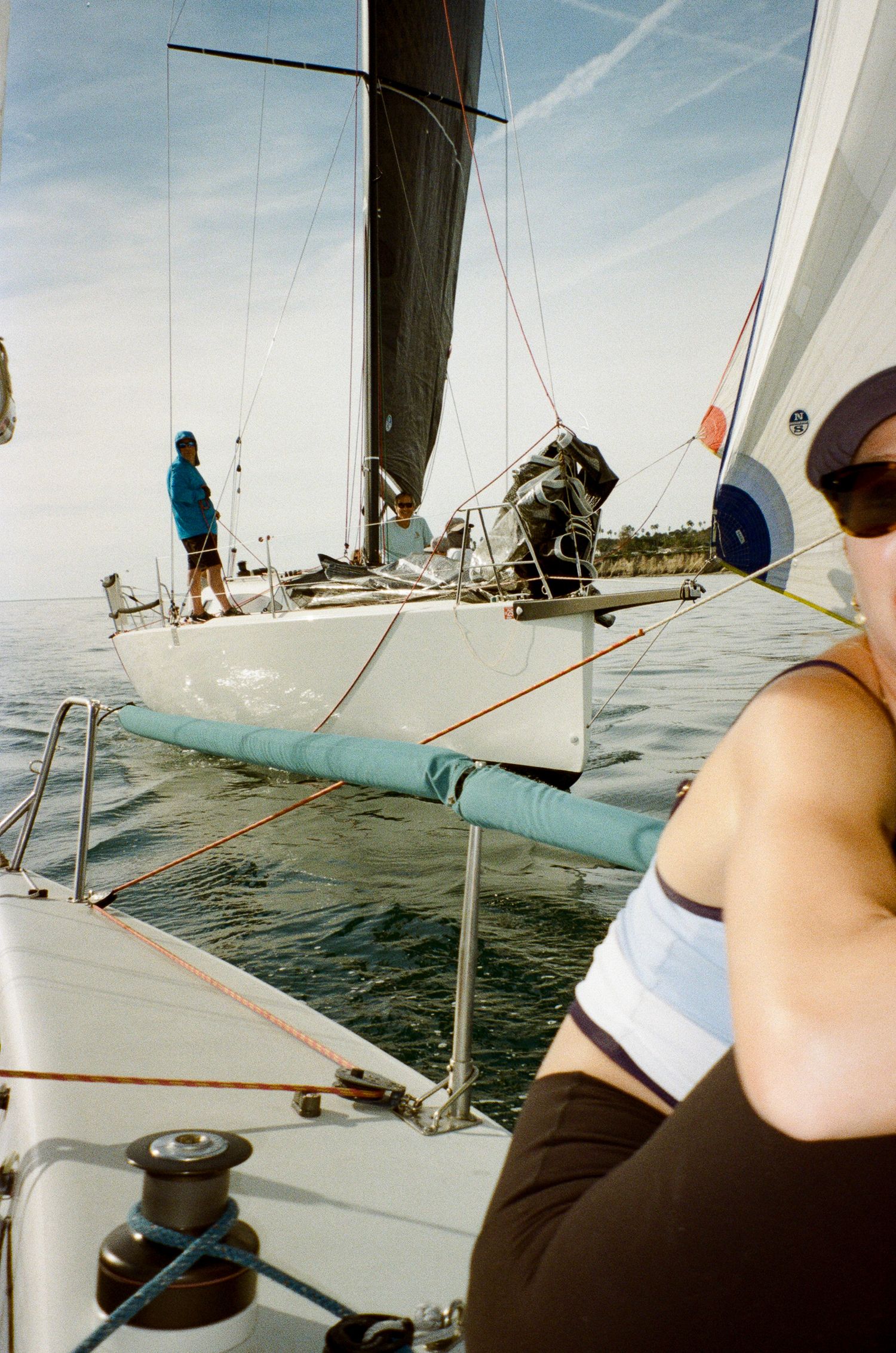 A close call in a sailboat race