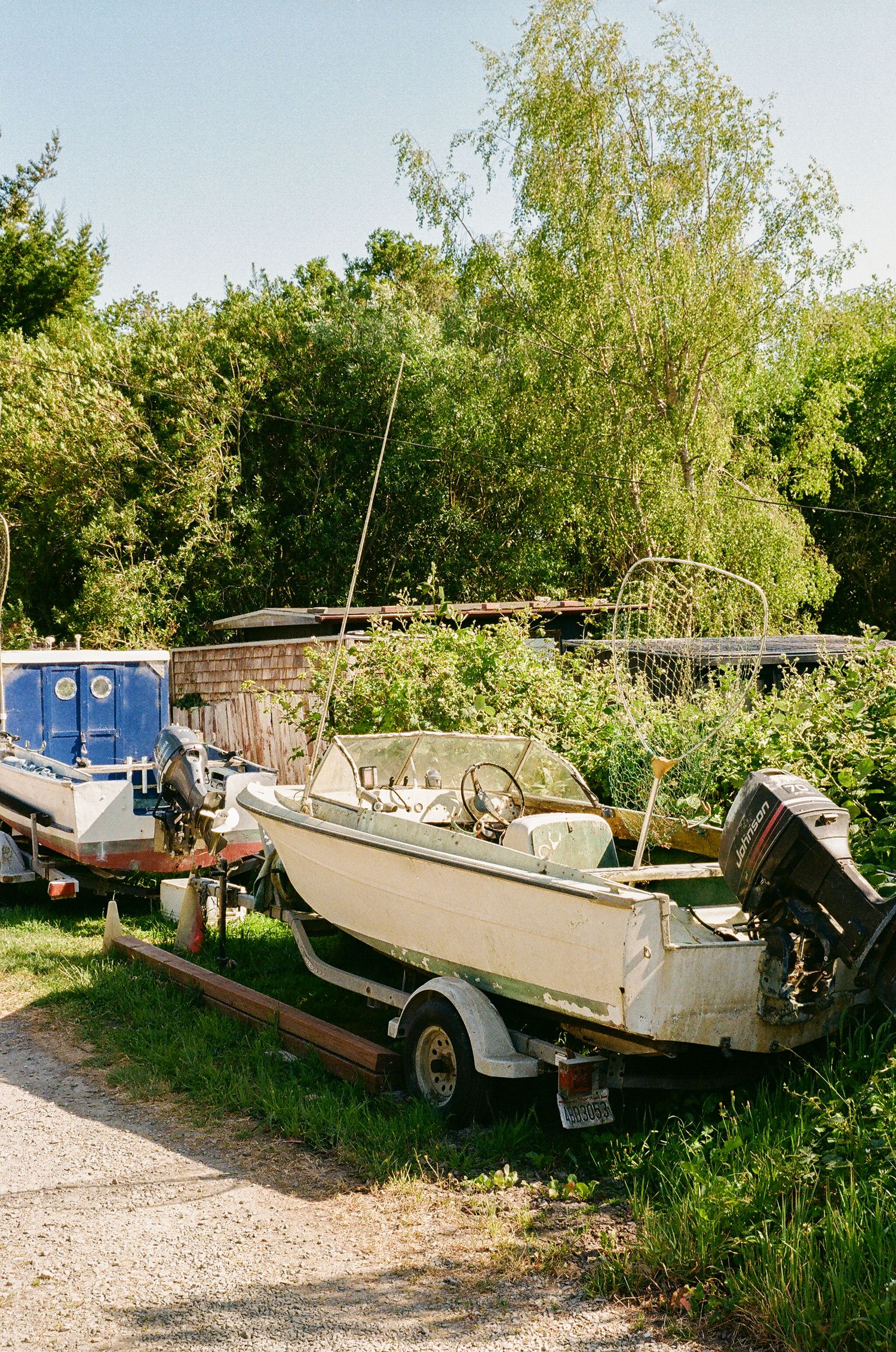 A side yard boat in Bolinas, California