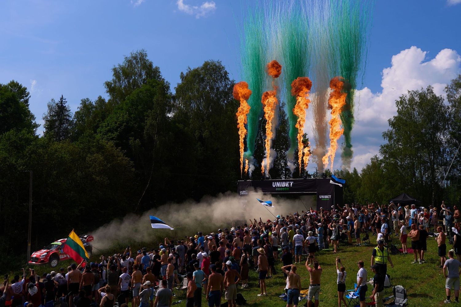 pyrotechnics, SFX, unibet, flames, hellfire, smoke mine, rally, WRC Rally Estonia