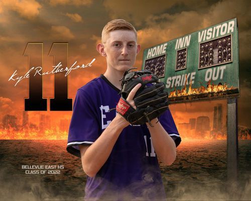 bellevue east baseball player senior photo session