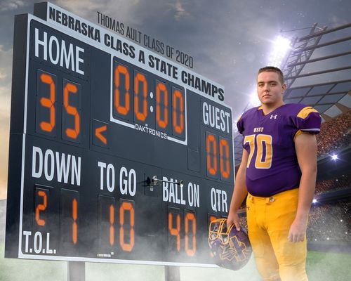 bellevue west high football player senior portrait session