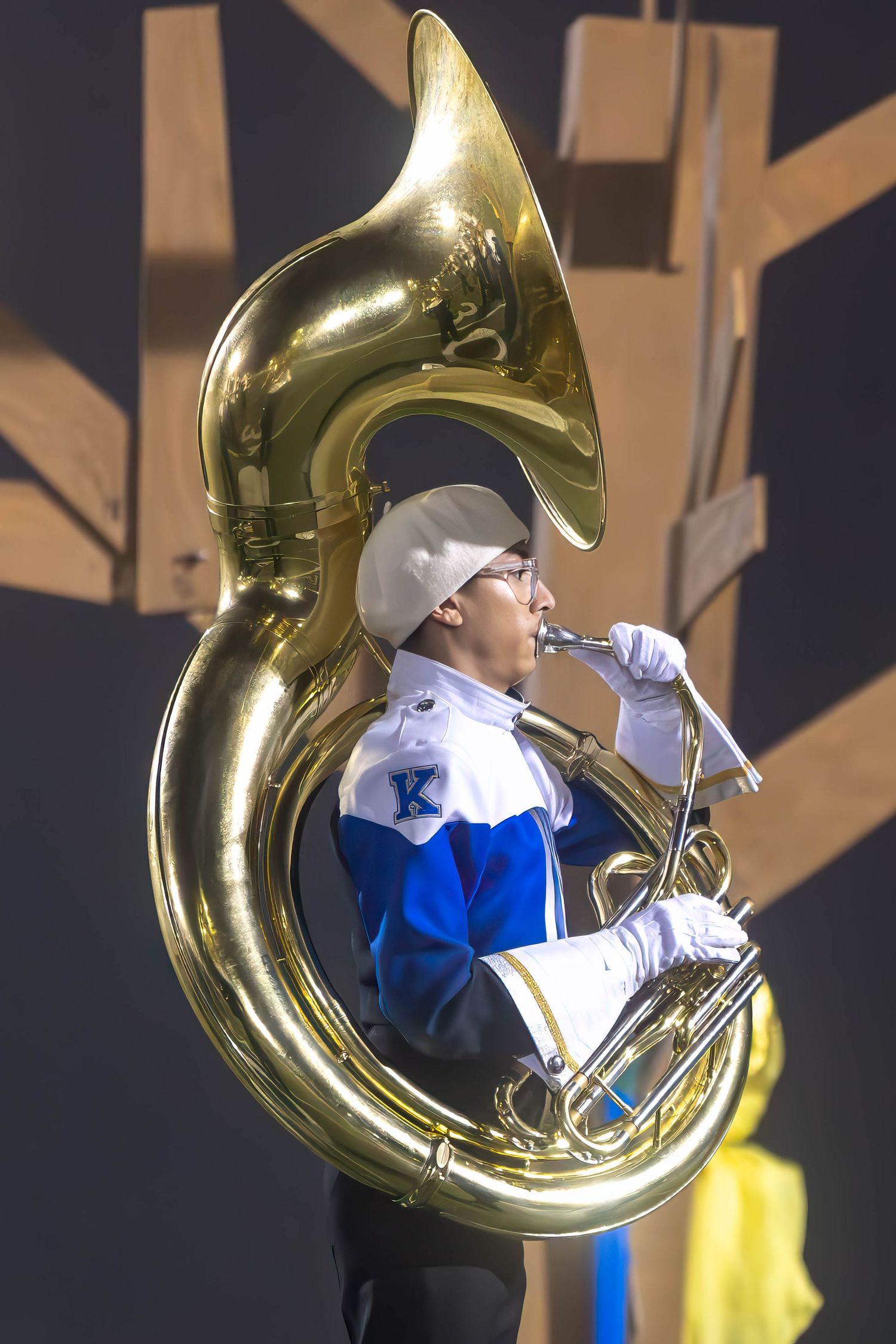 Kearney high school marching band competing during NSBA