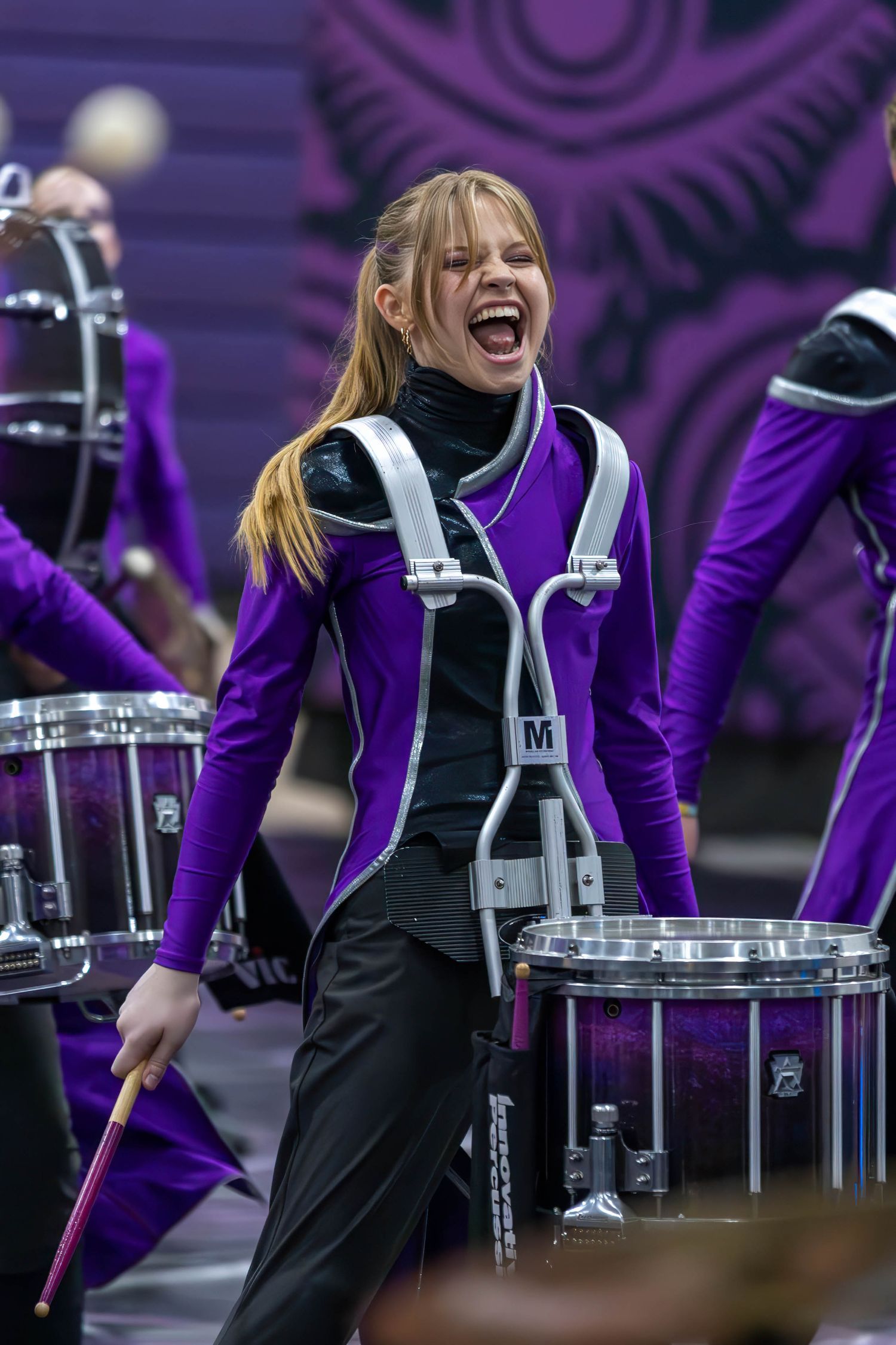 Papio South indoor percussion performing at HWAA state championship with synchronized movement