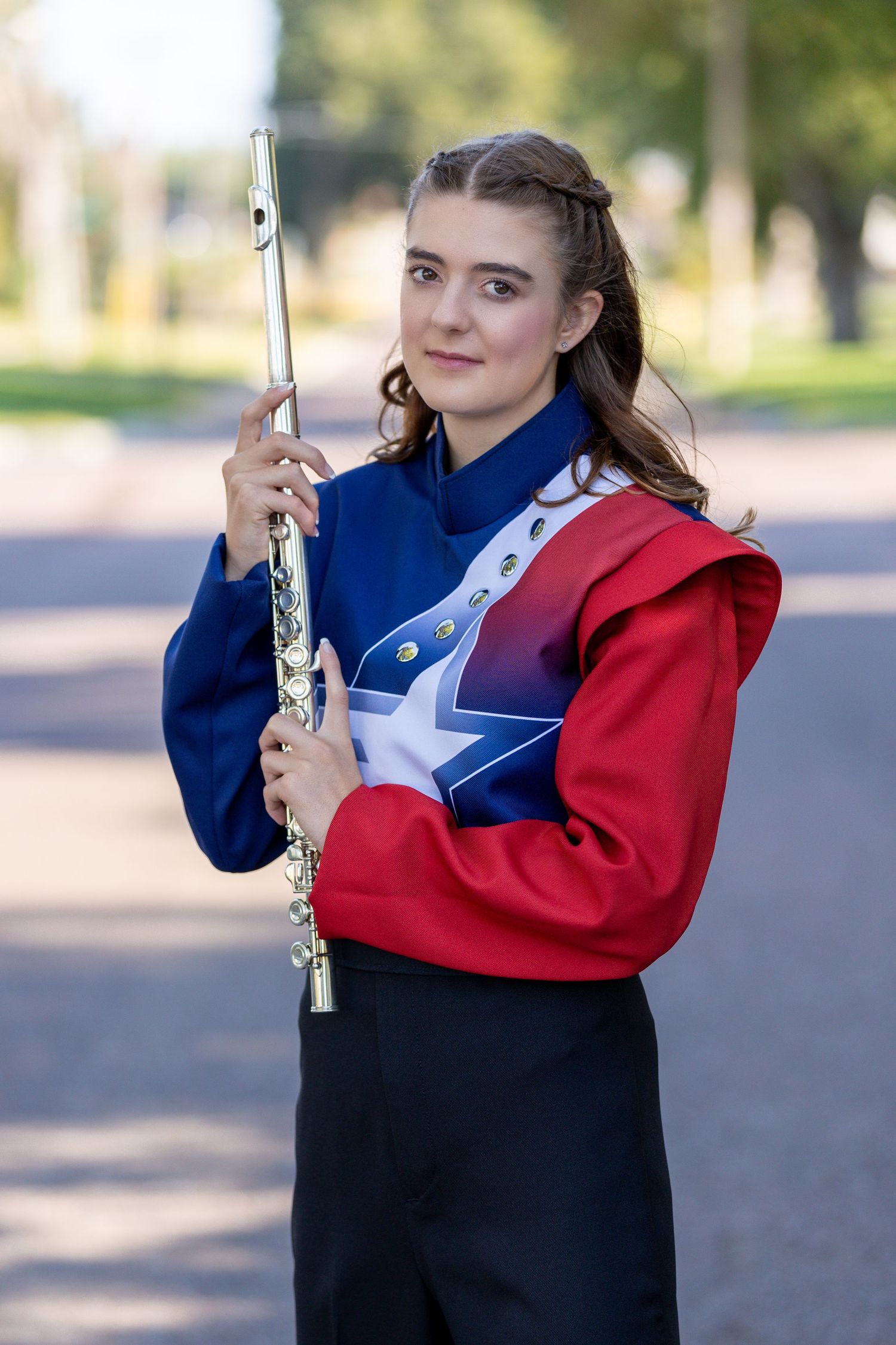Millard South marching band member senior photo shoot photography by Wilson