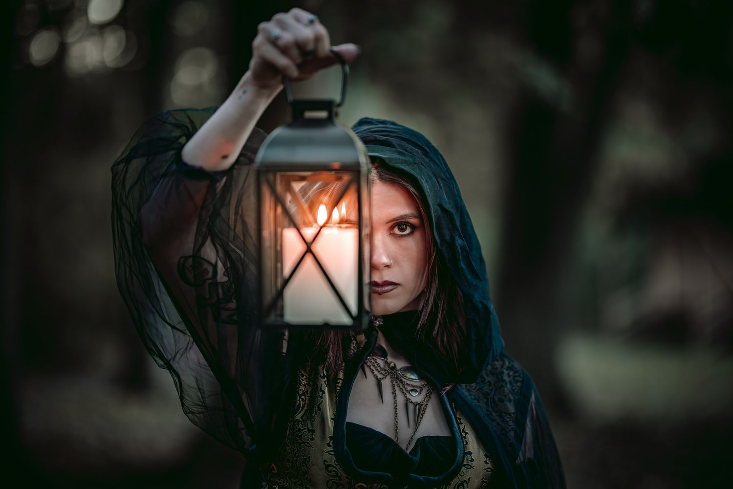 Moody portrait photography with dramatic backlighting and dark tones.