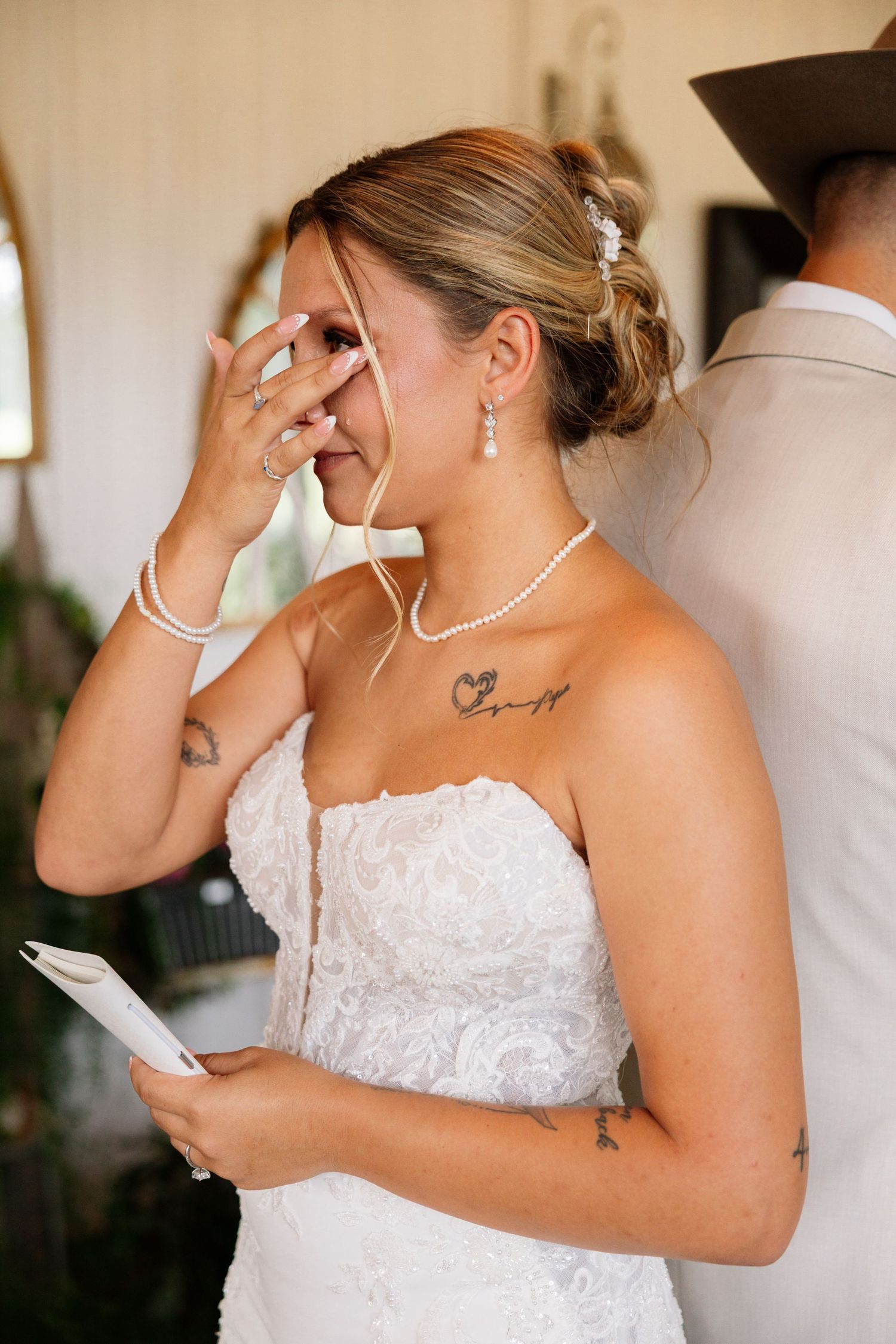 Bride reading private vows captured by wedding photographer Alyson Willimas serving South Mississippi and Louisiana