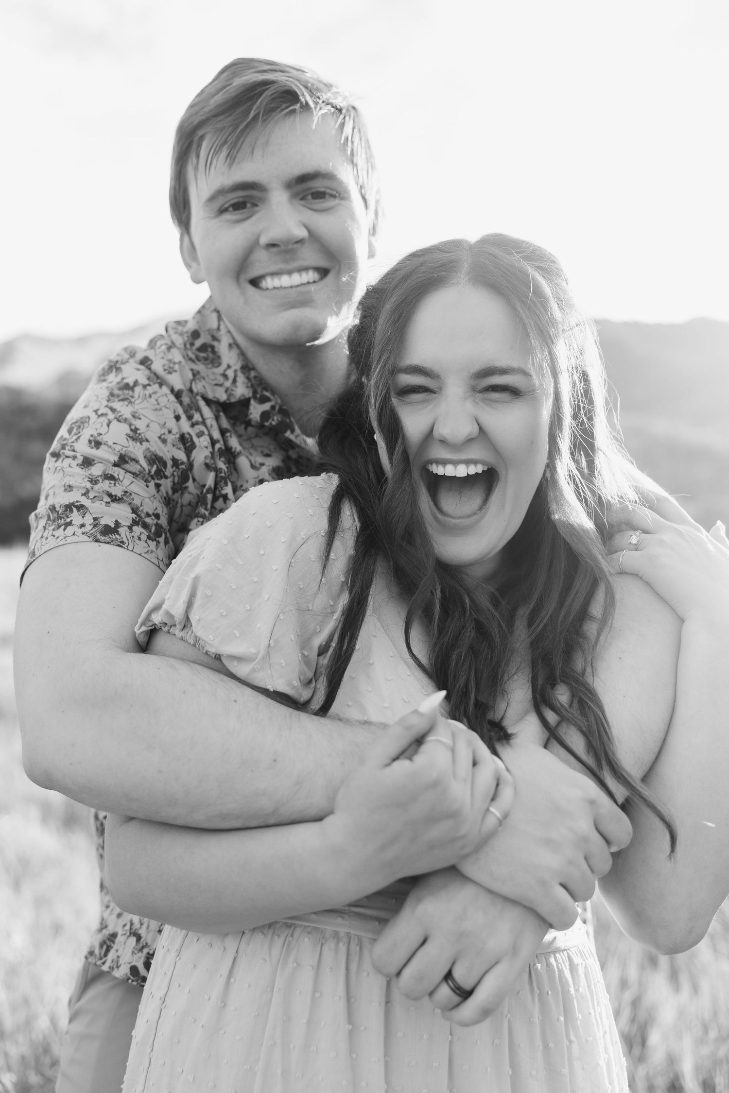 husband hugging JC Raulston Arboretum Photographer Beth MK Photo and smiling