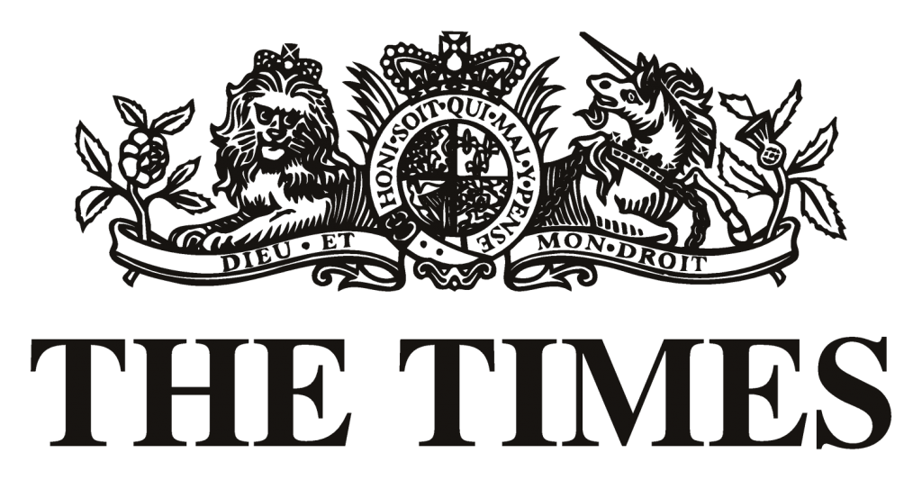 The Times newspaper logo in black on white background.