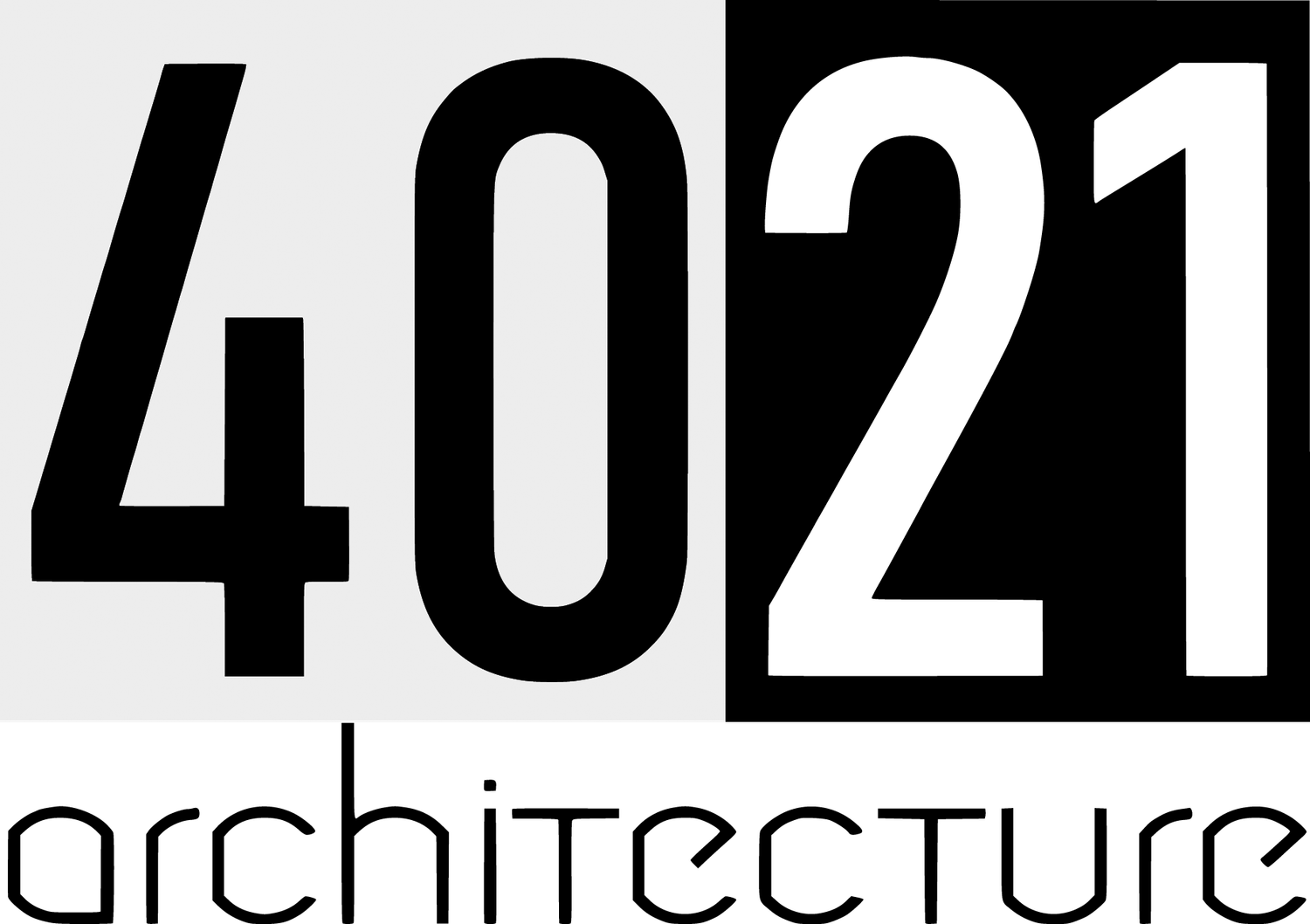 Minimalist architectural firm logo showing numbers and text in modern design.