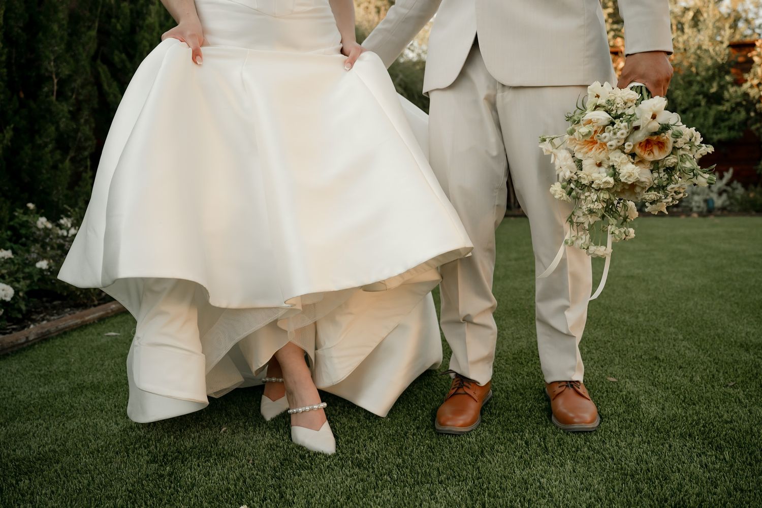 Natural light wedding portrait in Fort Worth, Texas, editorial posing
