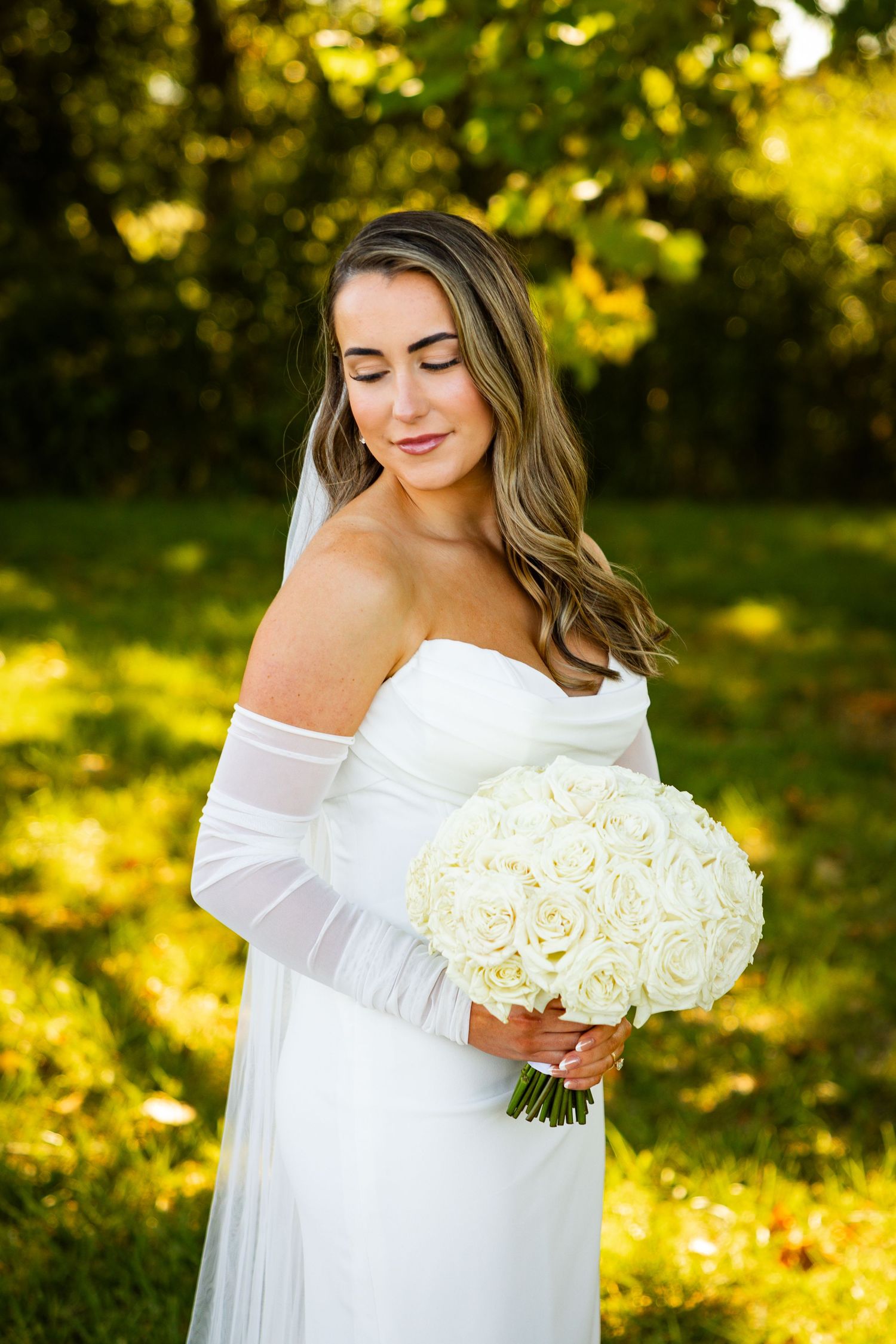 Elegant bridal portraits at the Old Barns at Dry Run Farms.